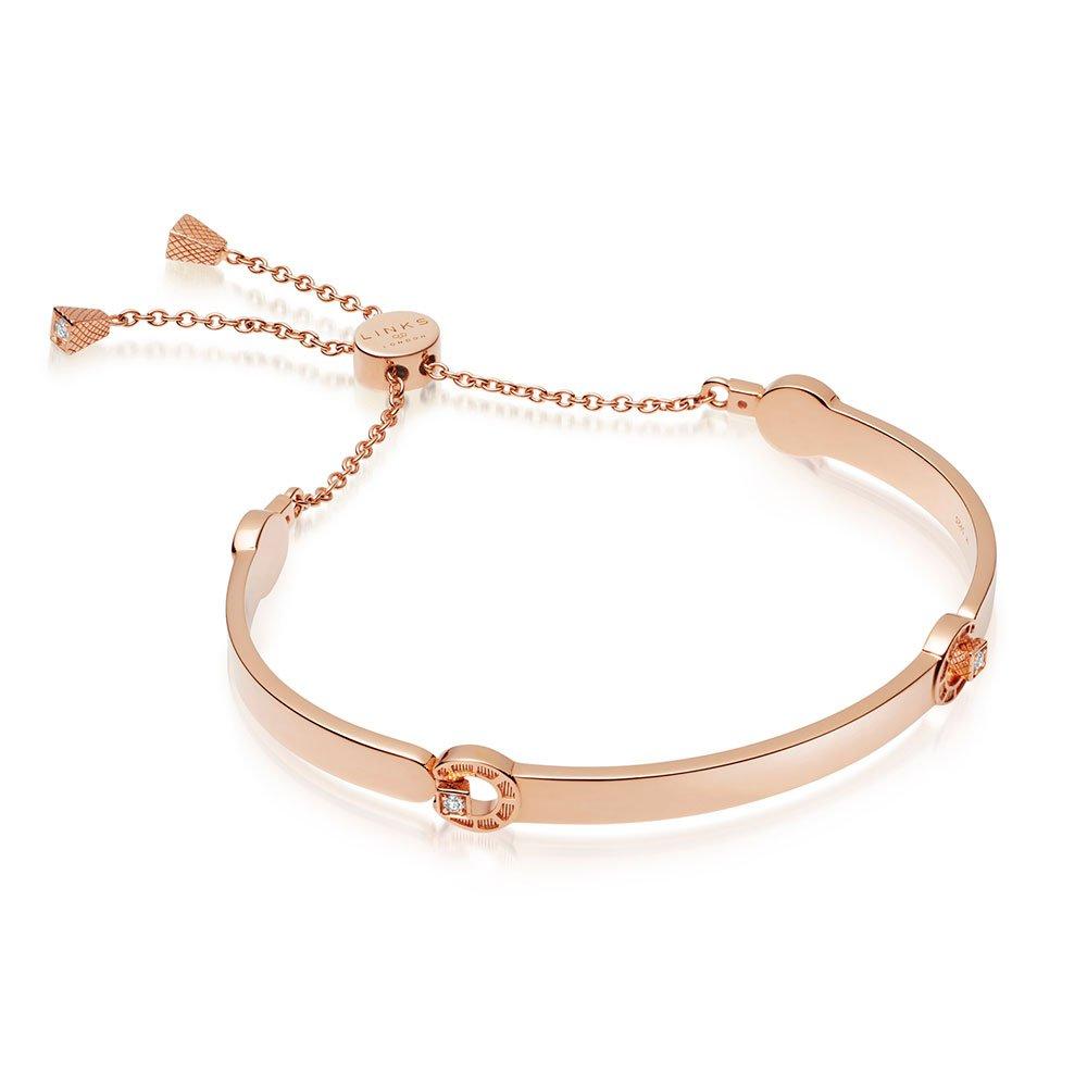Links Of London Ascot Rose 18ct Rose Gold Plated Silver Horseshoe Toggle Bracelet Beaverbrooks The Jewellers