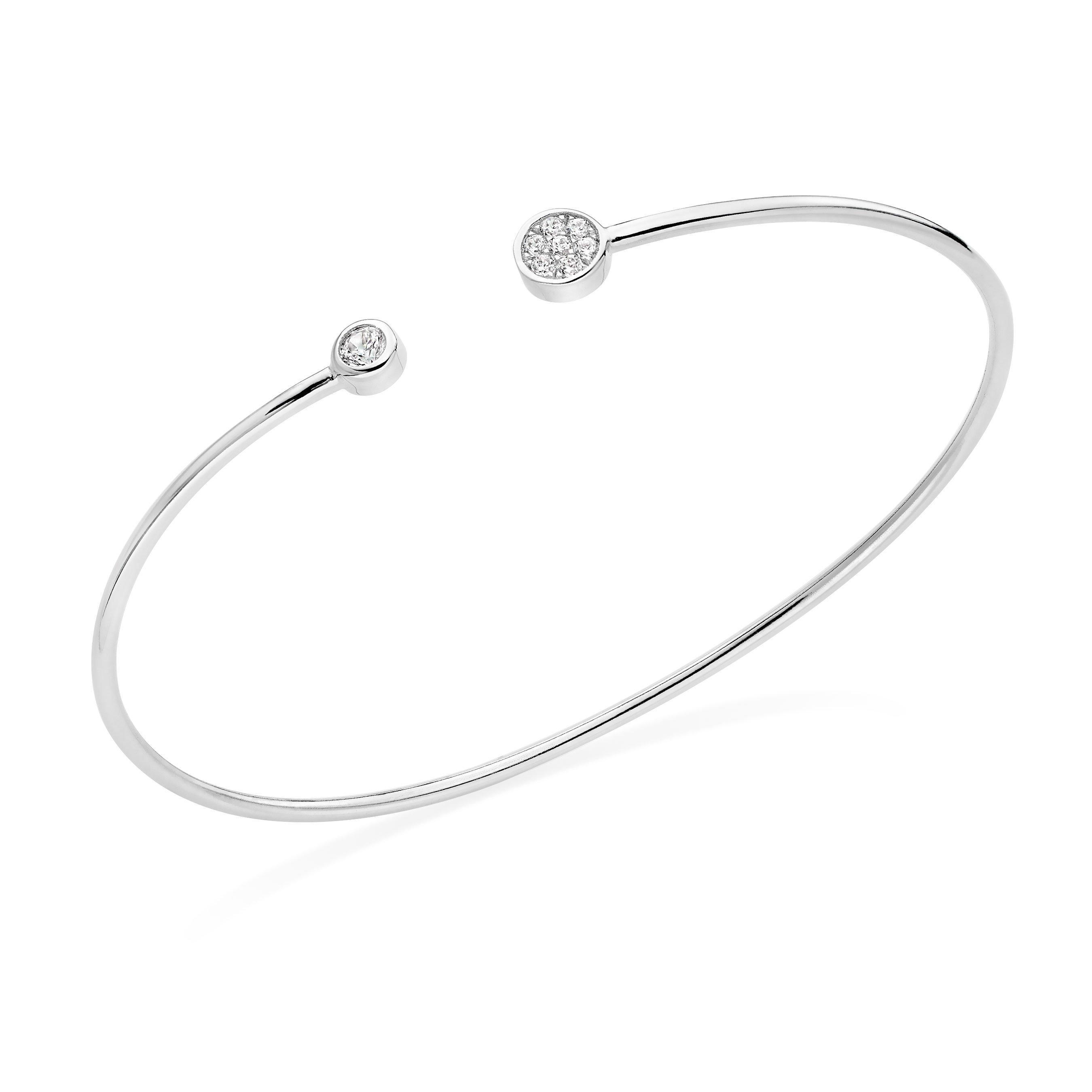 Silver Cubic Zirconia Torque Bangle 0118758 Beaverbrooks the Jewellers