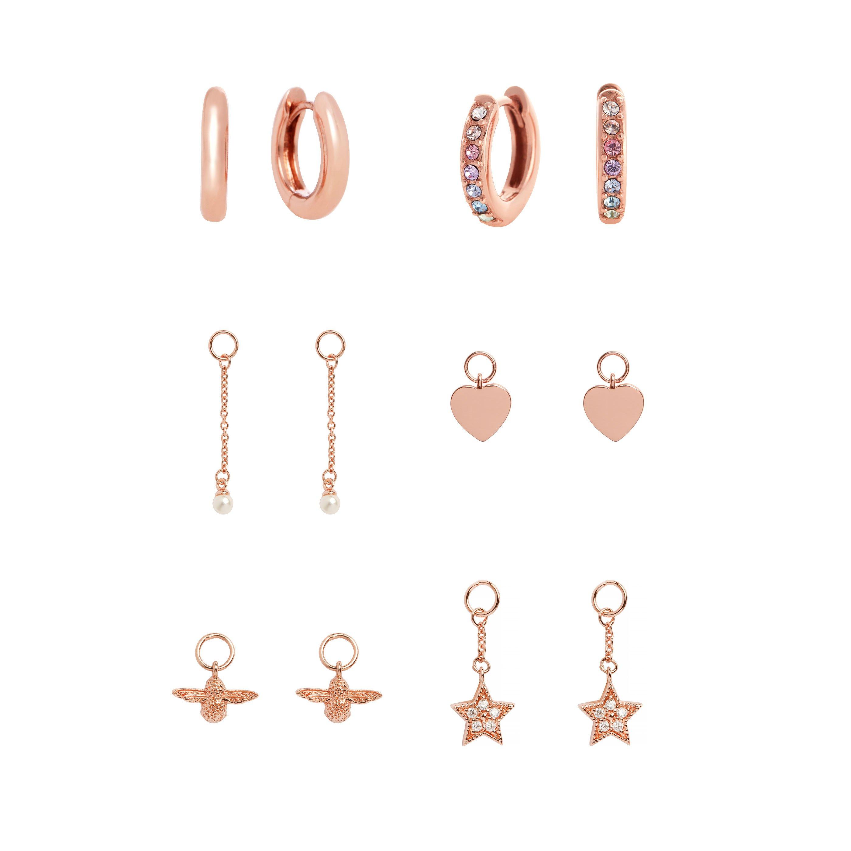 Rainbow House of Huggies Rose Gold Plated Silver Interchangeable Earring Set