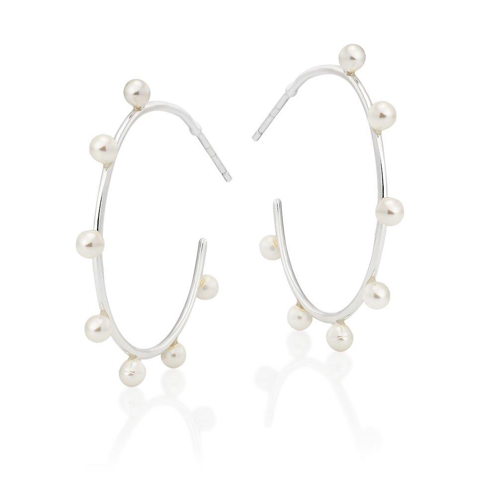 Silver Freshwater Cultured Pearl Hoop Earrings 0119220 Beaverbrooks