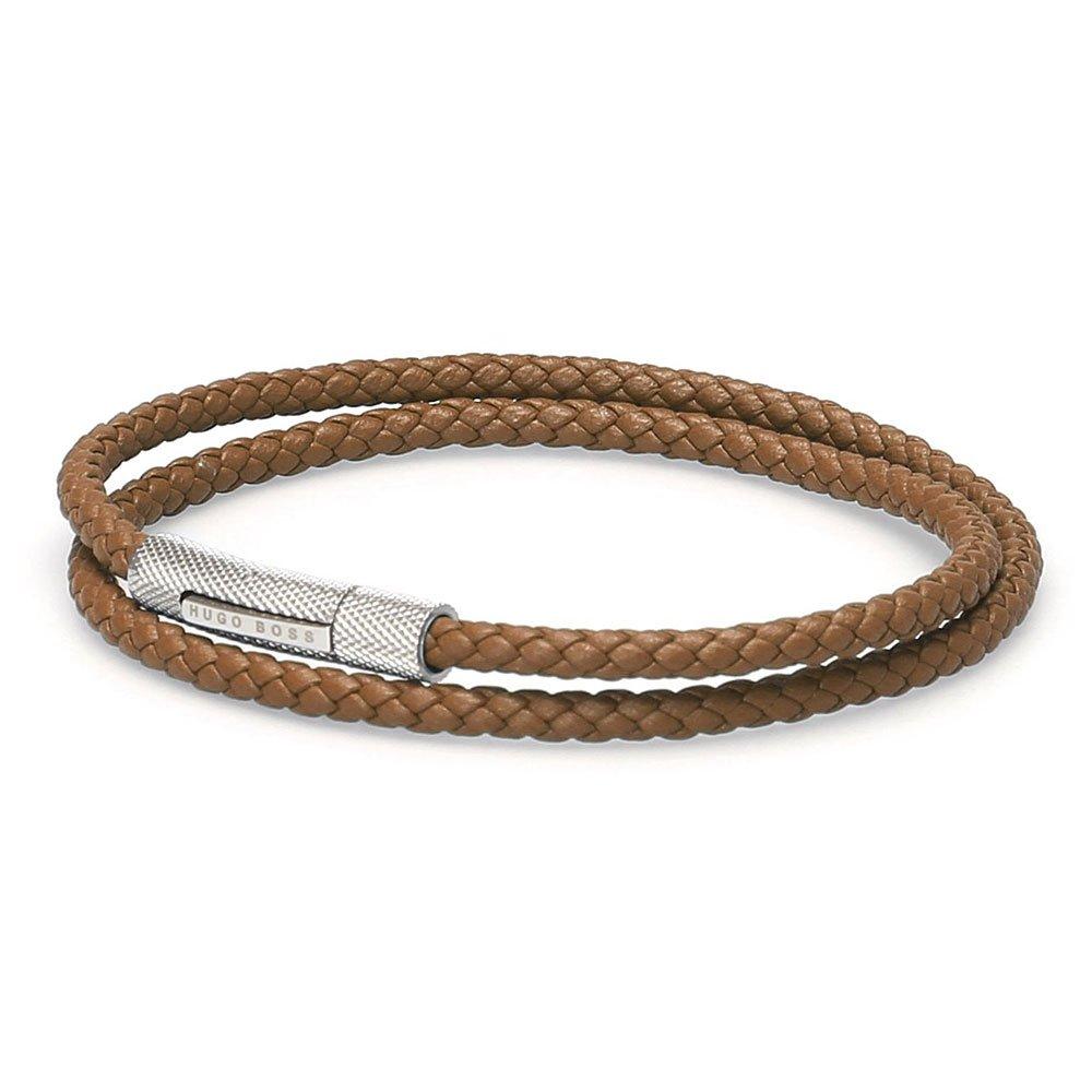BOSS Bud Leather Men's Bracelet 0119431 Beaverbrooks the Jewellers