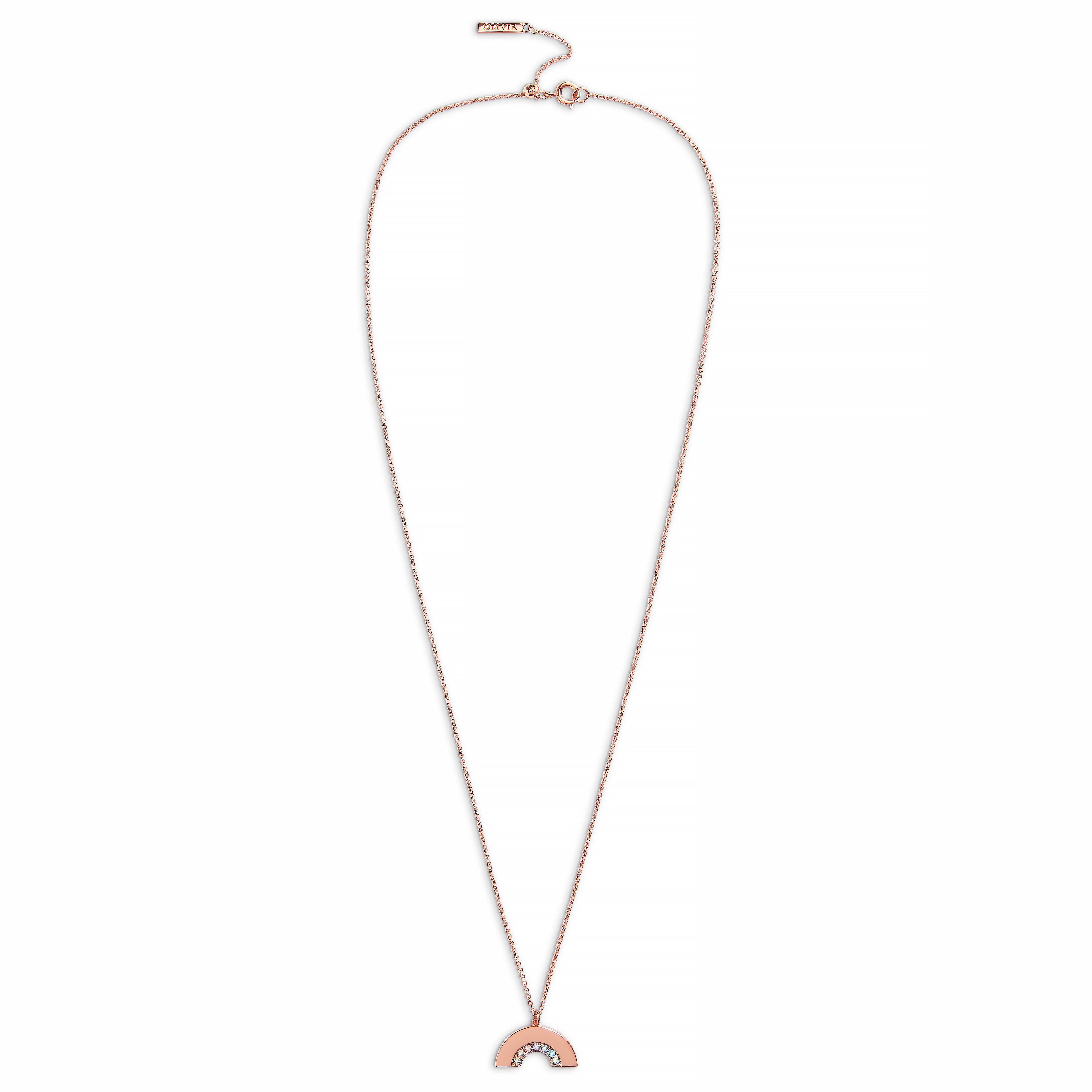 Olivia Burton Rainbow Rose Gold Tone Necklace | 0119972 | Beaverbrooks ...