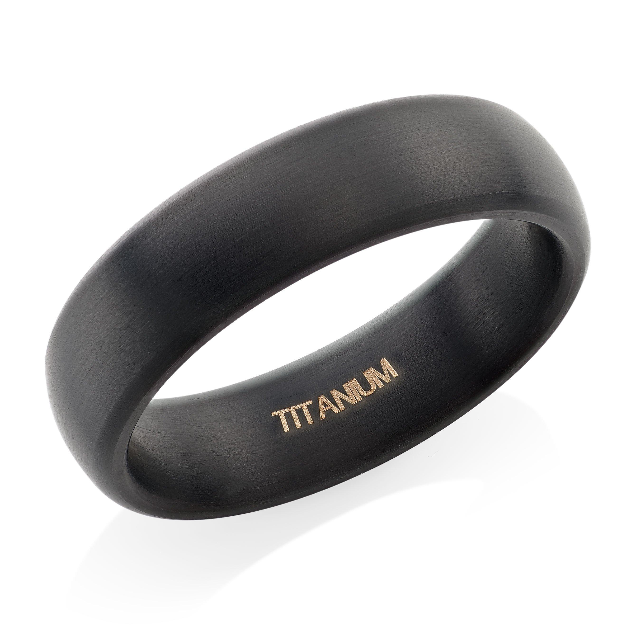 Mens titanium wedding hot sale bands with black diamonds