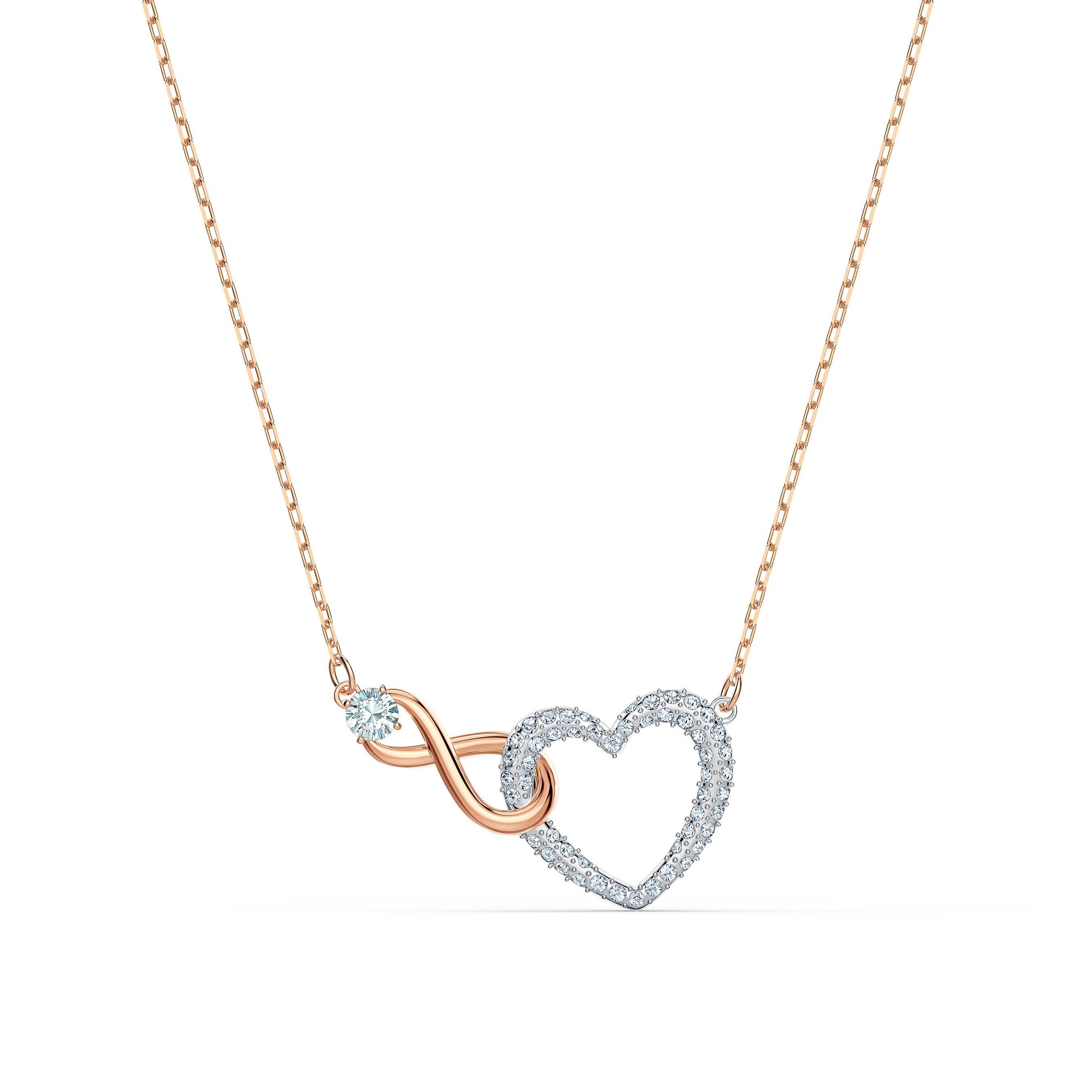 Swarovski Infinity Heart Rose Gold Tone Necklace 0120279