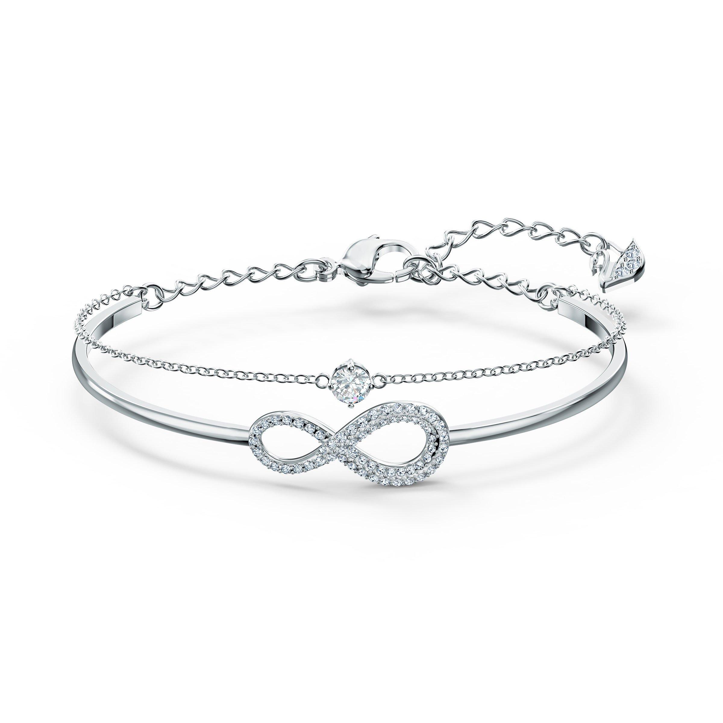 Swarovski Infinity Silver Tone Bangle