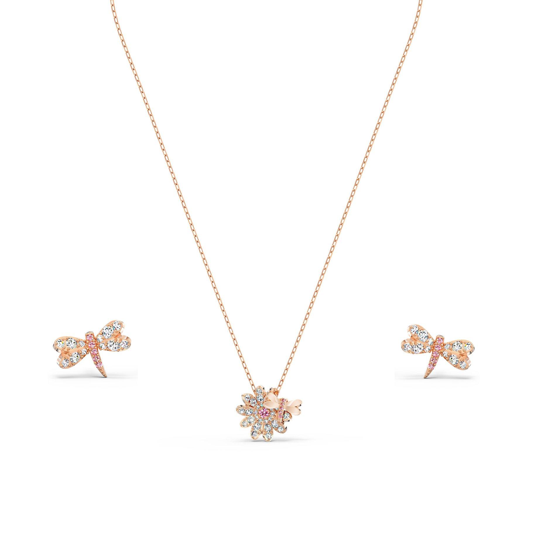 Swarovski rose gold hot sale necklace and earring set