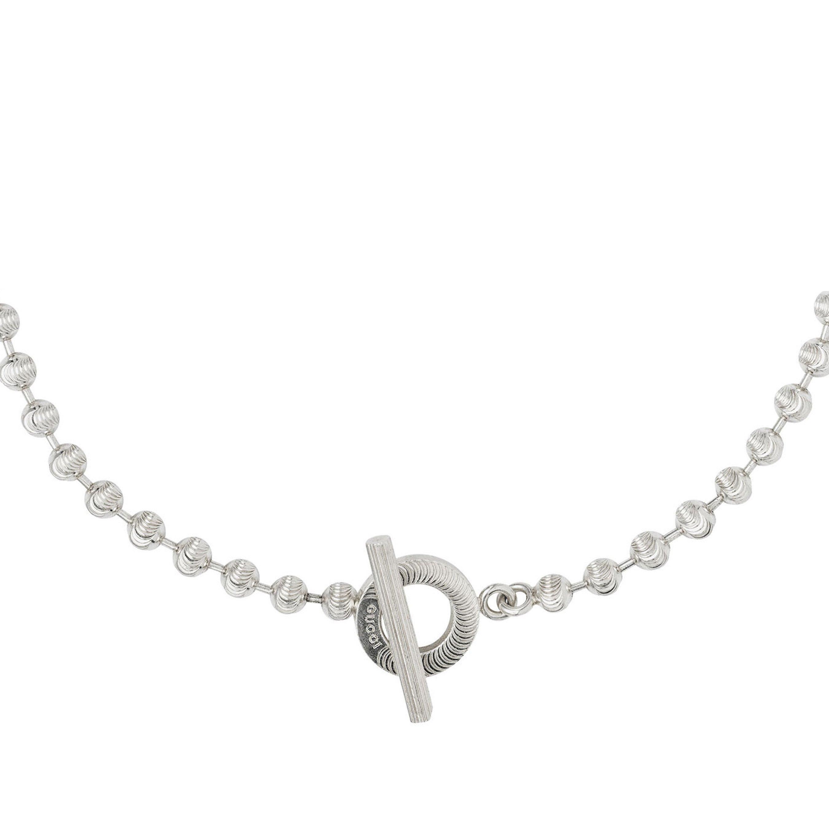 Gucci britt silver sale double g necklace