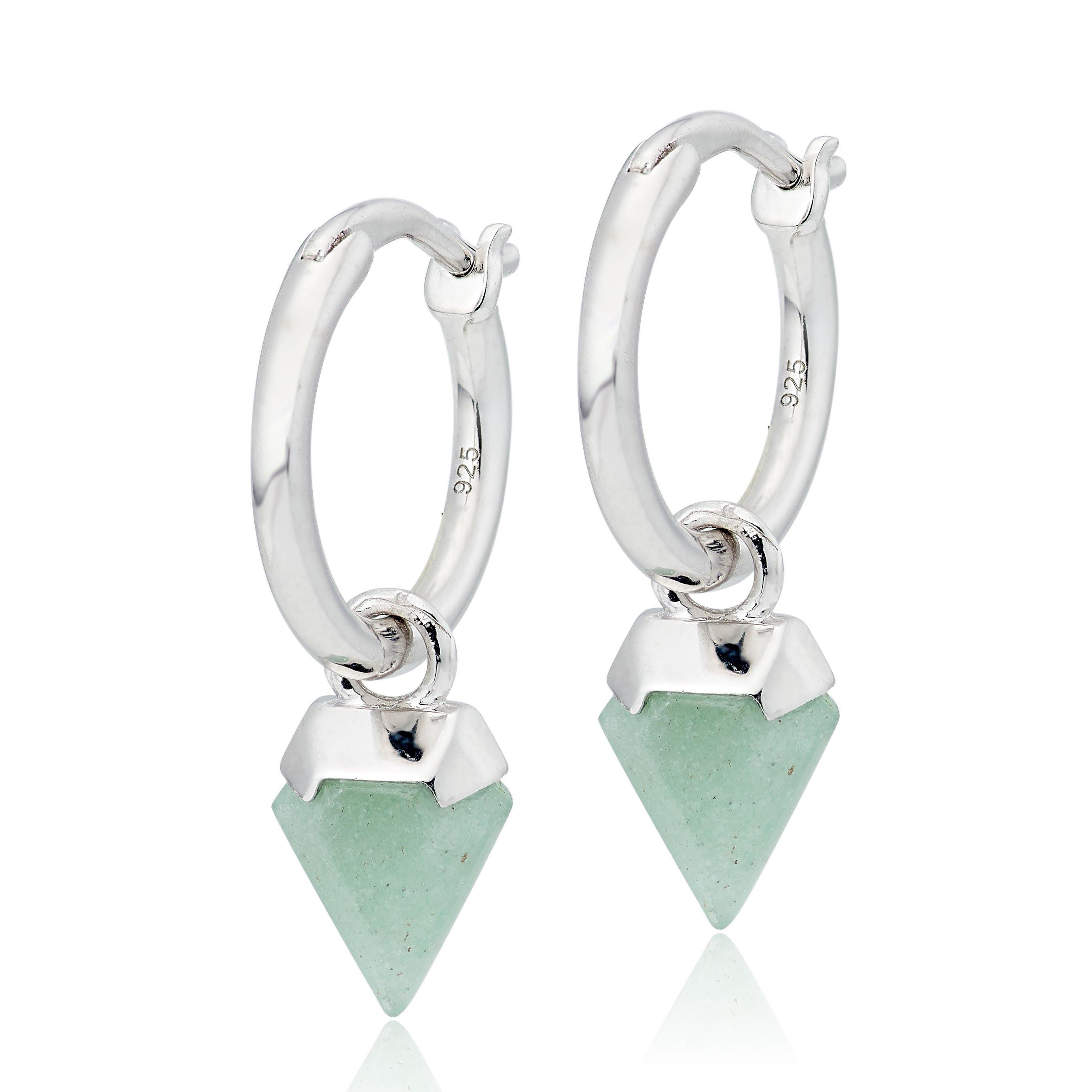 Silver charm online hoop earrings