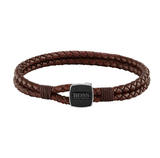 BOSS Seal Brown Leather Men's Bracelet