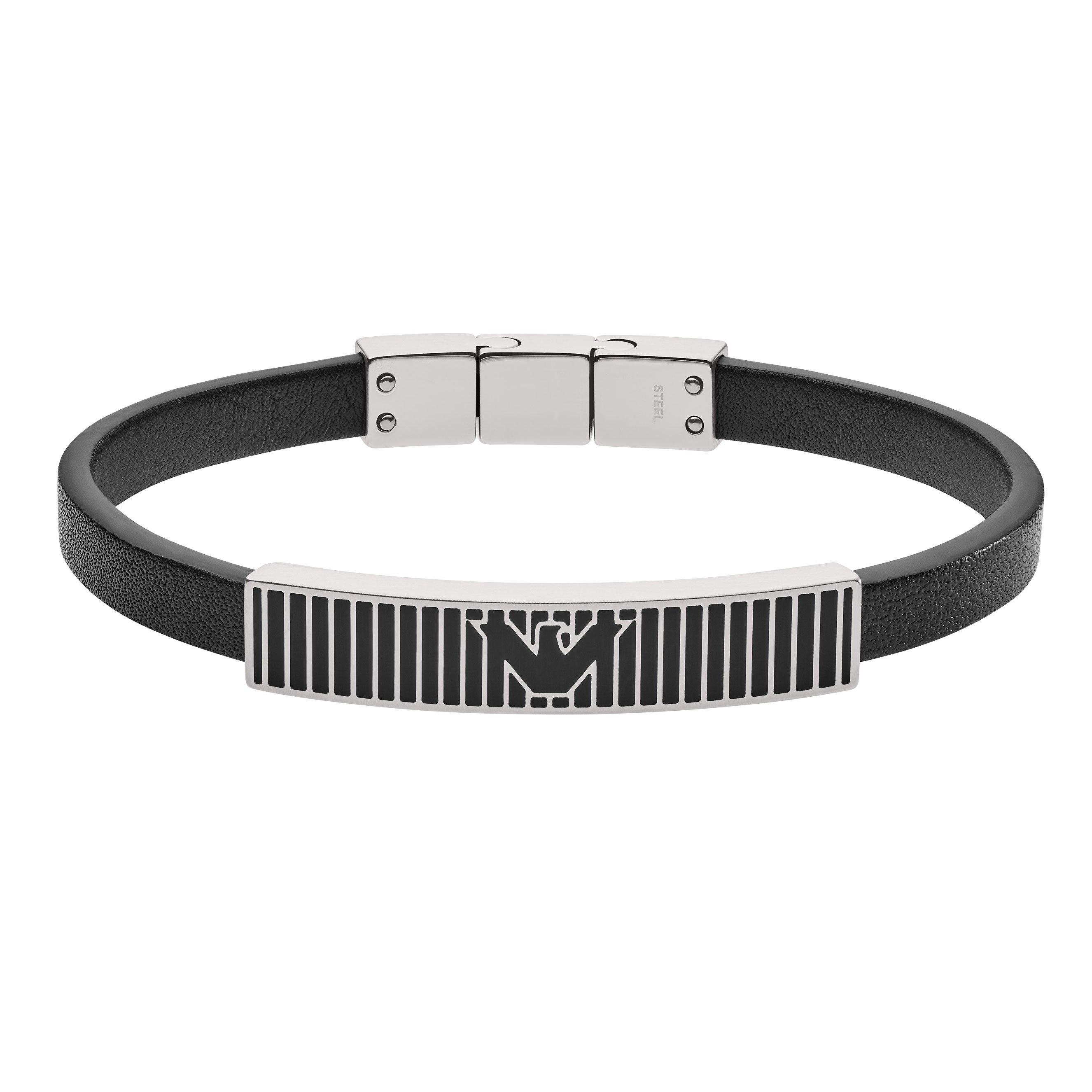 Emporio Armani Leather Bracelet 0122097 Beaverbrooks the Jewellers