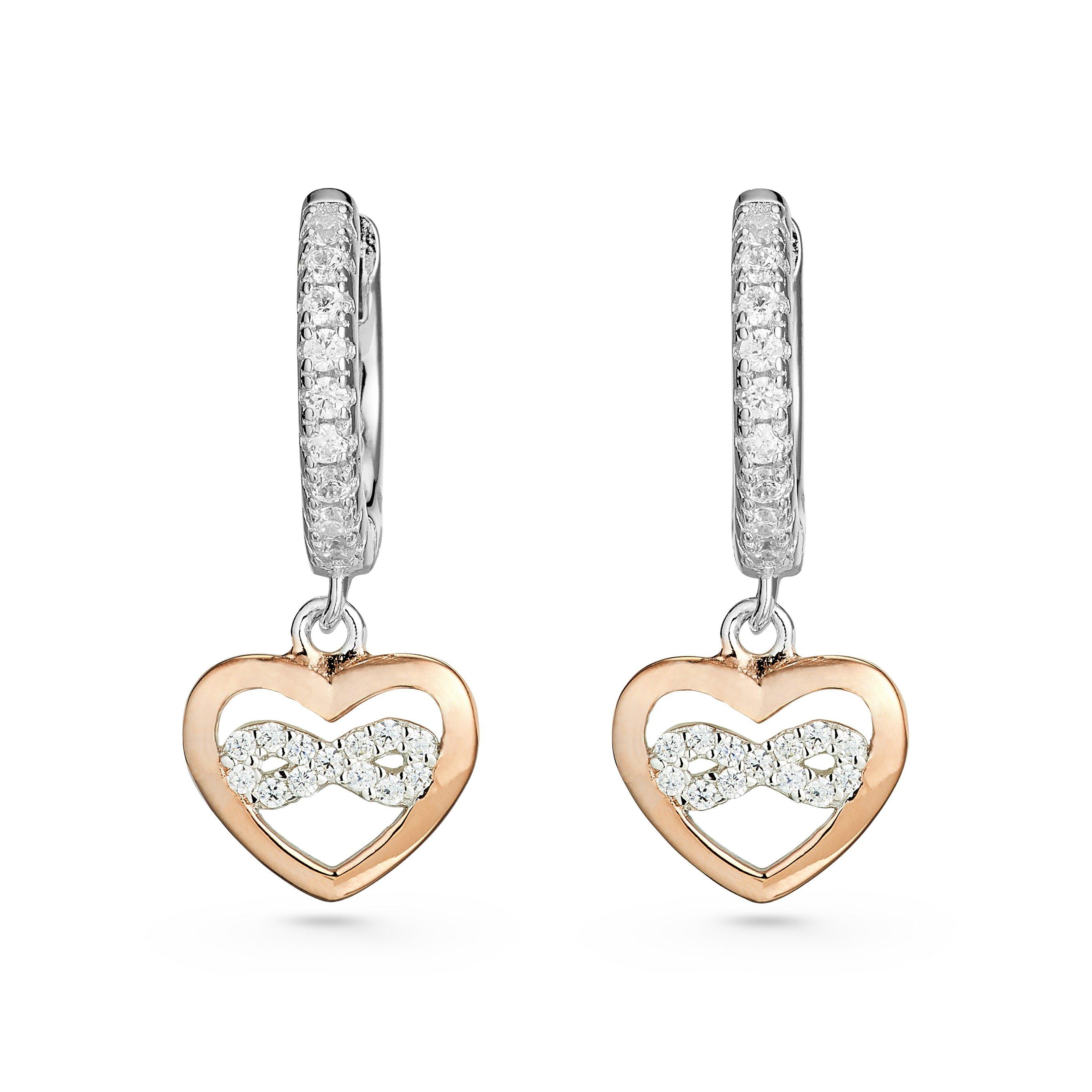 Diamond heart dangle on sale earrings