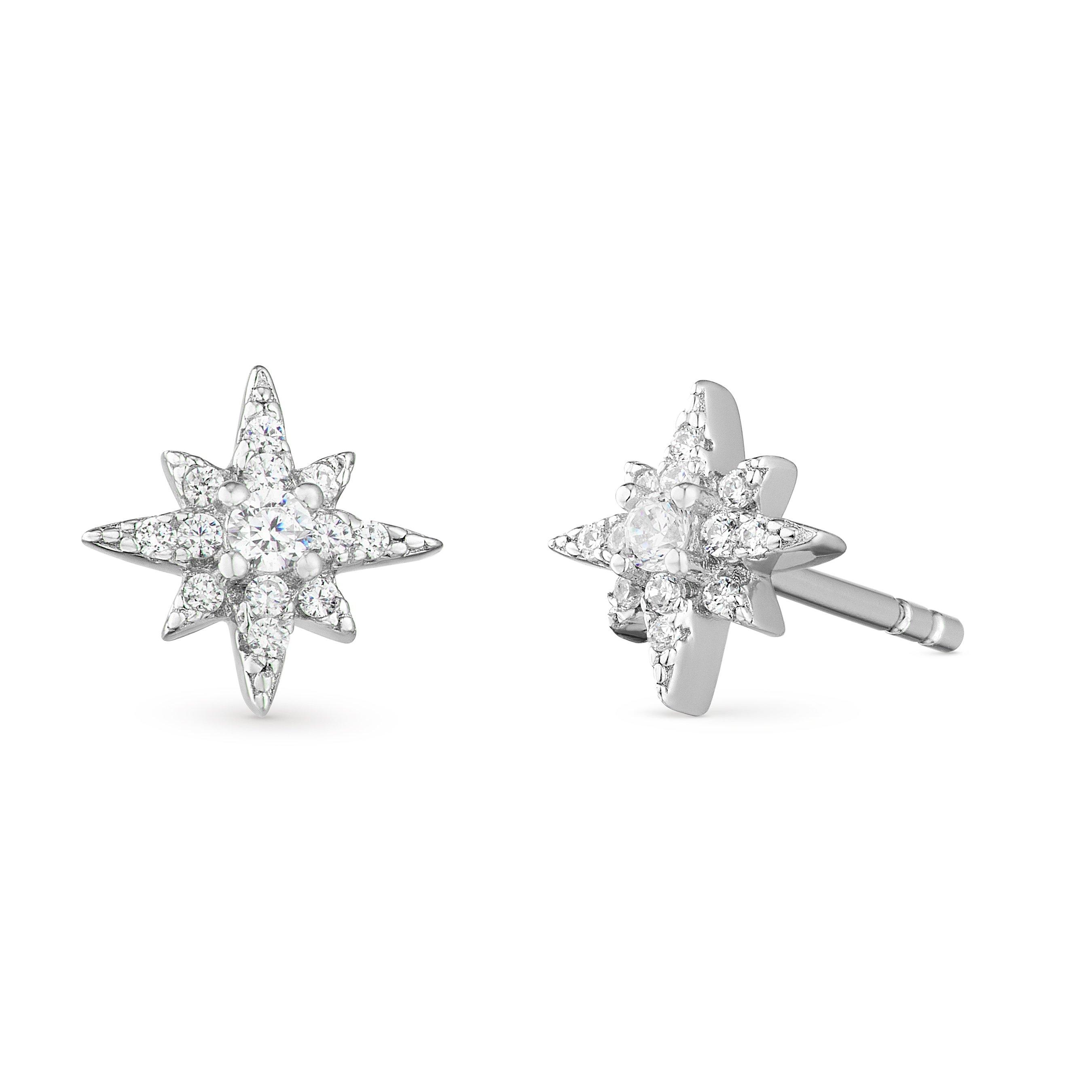 Silver Cubic Zirconia Star Stud Earrings | 0122542 | Beaverbrooks the ...