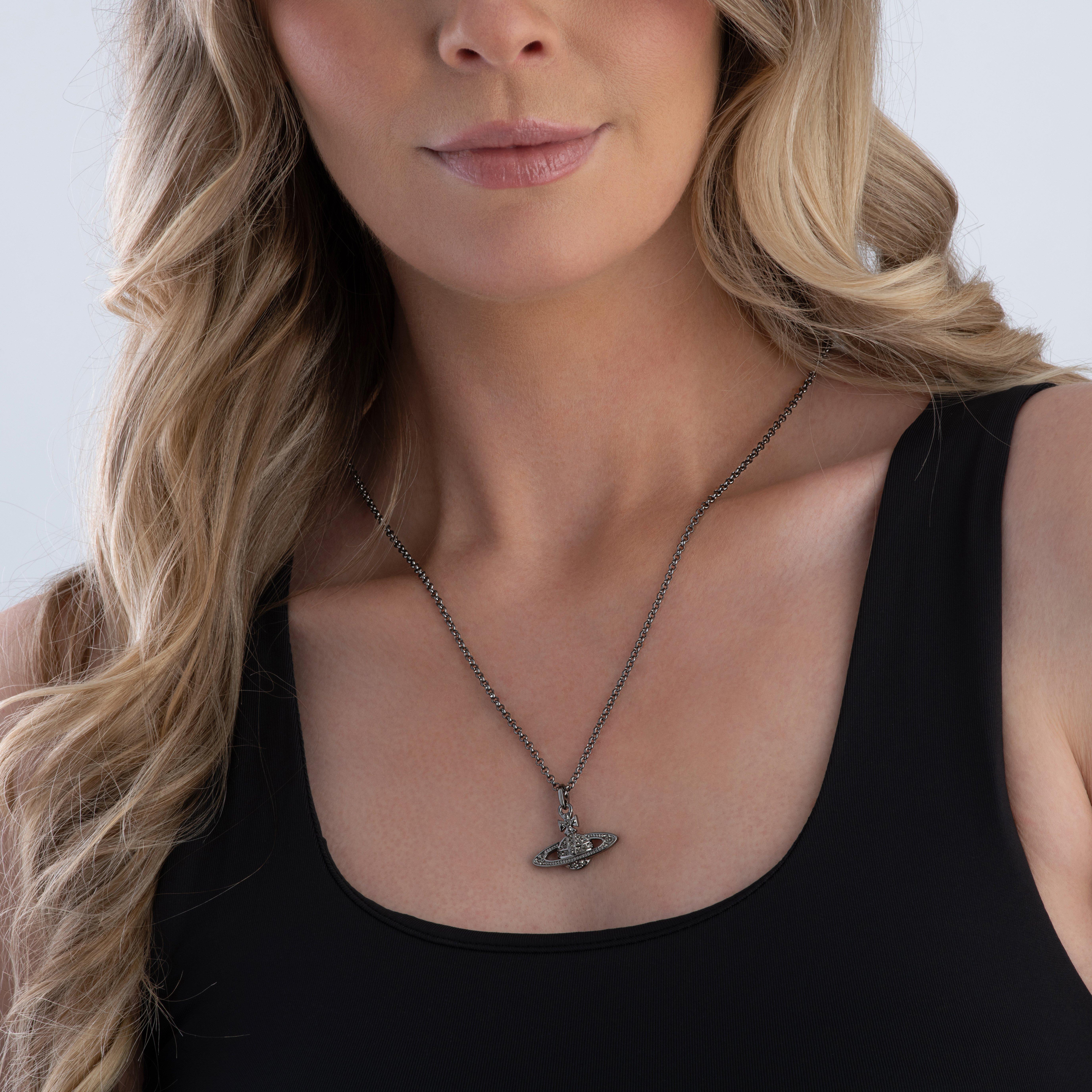 Vivienne Mini Bas Relief Diamante Orb Necklace Vivienne Westwood