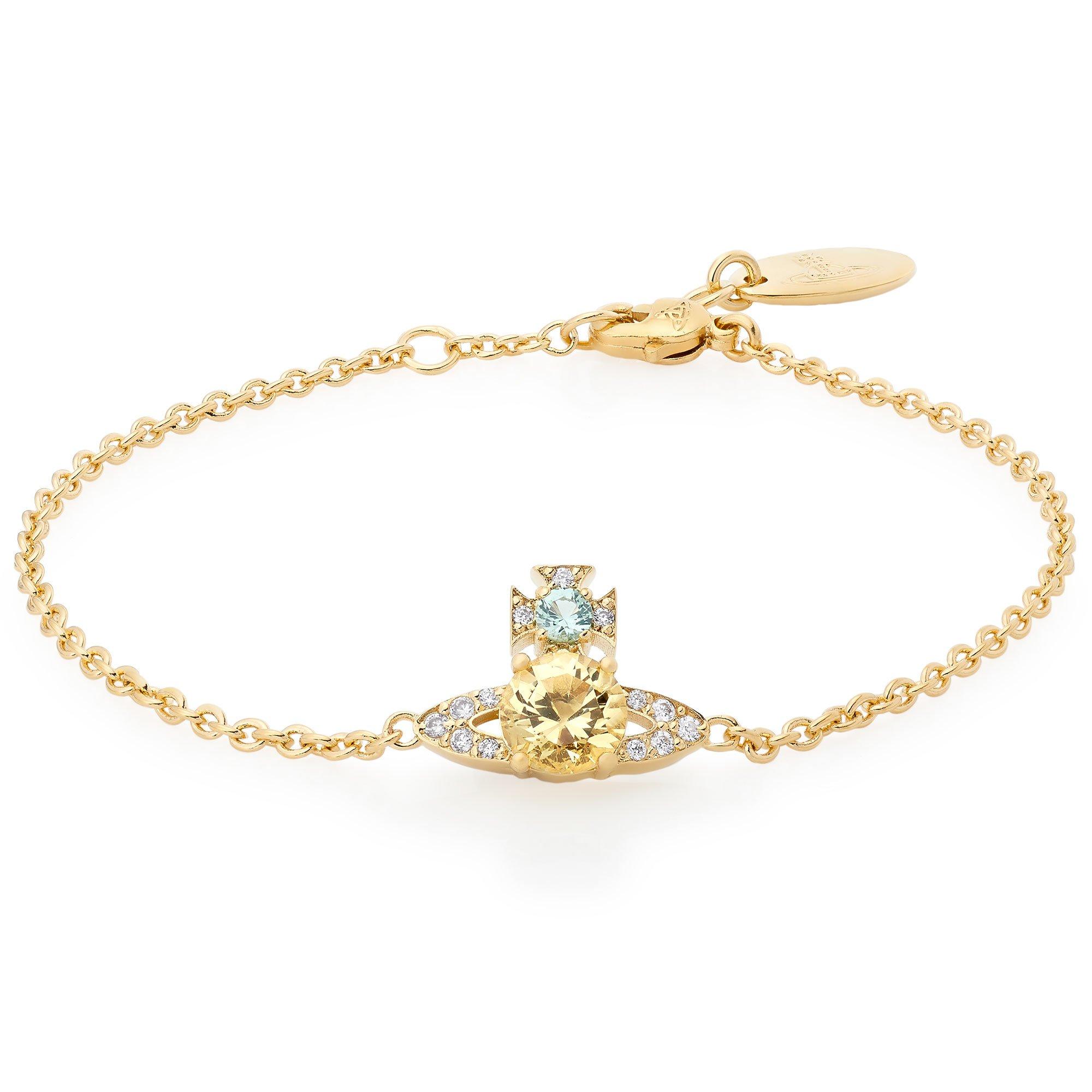 Vivienne Westwood Ismene Gold Plated Cubic Zirconia Bracelet