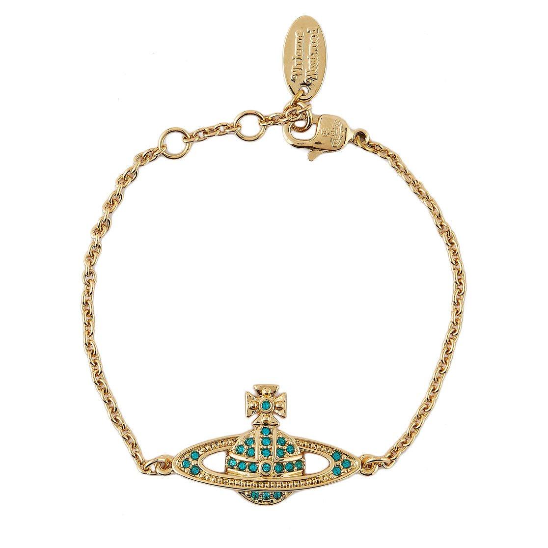 Vivienne Westwood Bas Relief Gold Tone Blue Crystal Bracelet | 0122963 ...