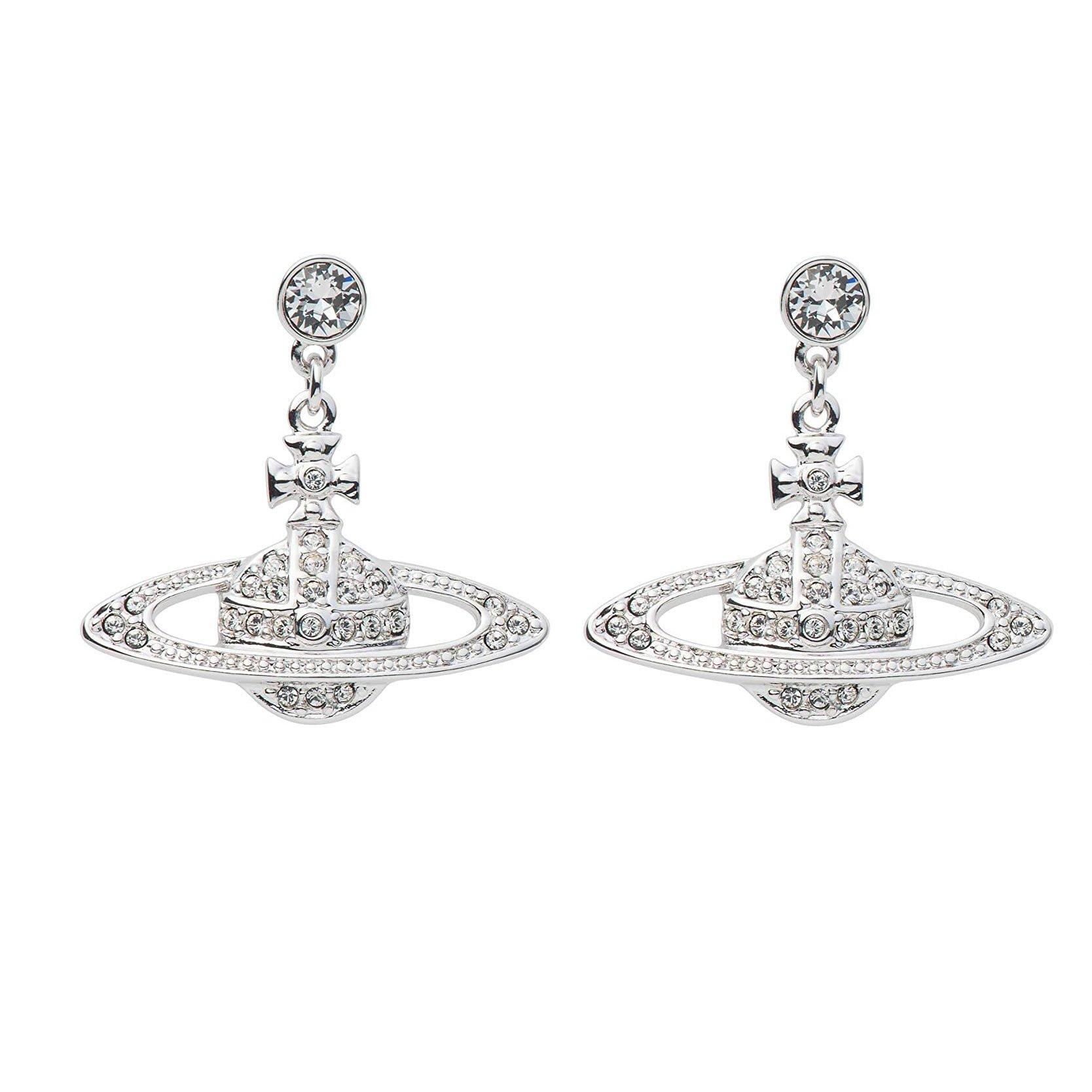 Mini Bas Relief Crystal Drop Earrings