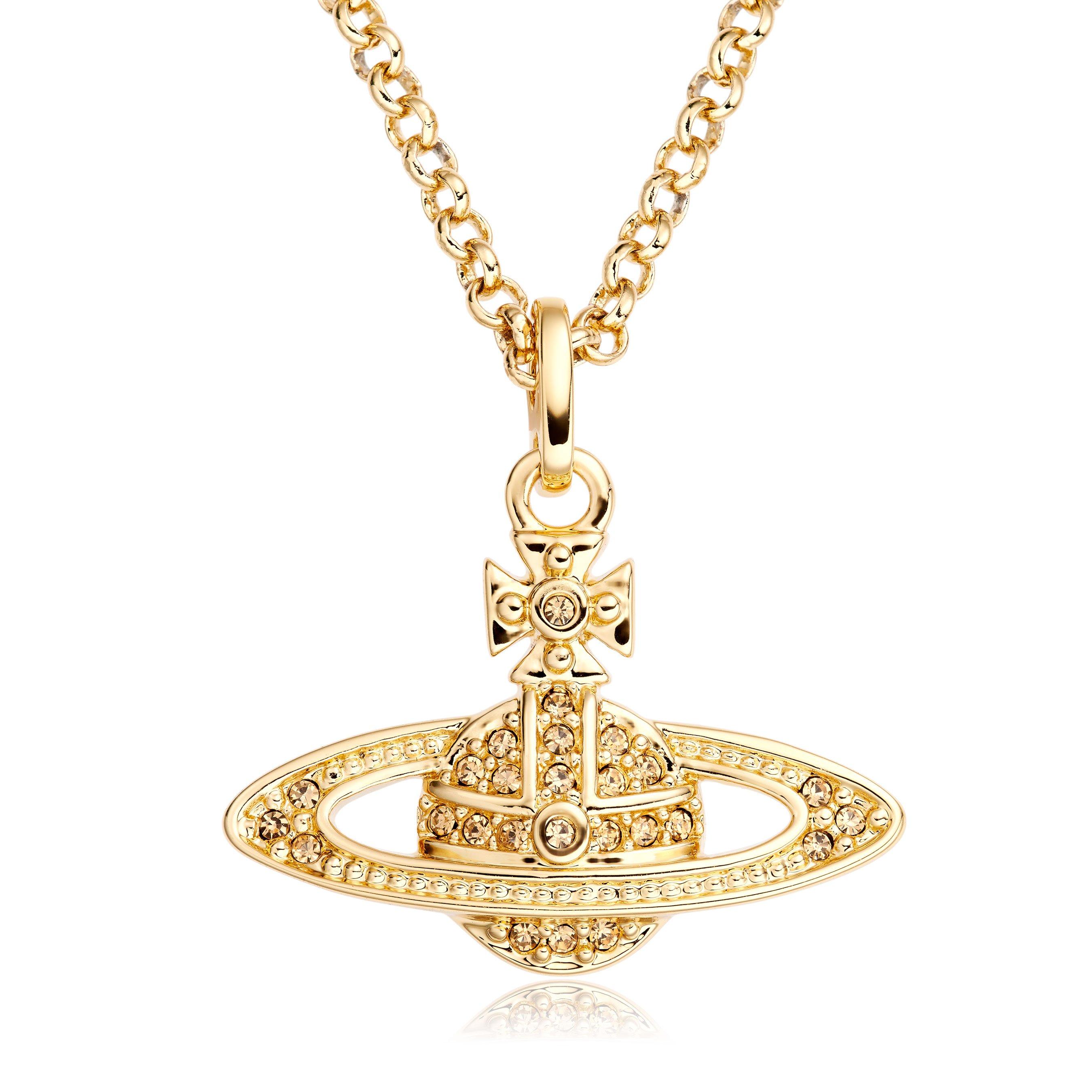 アクセサリー VivienneWestwood MINI BAS RELIEF PENDANT Vivienne Westwood Mini Bas Relief Gold Tone Crystal Pendant