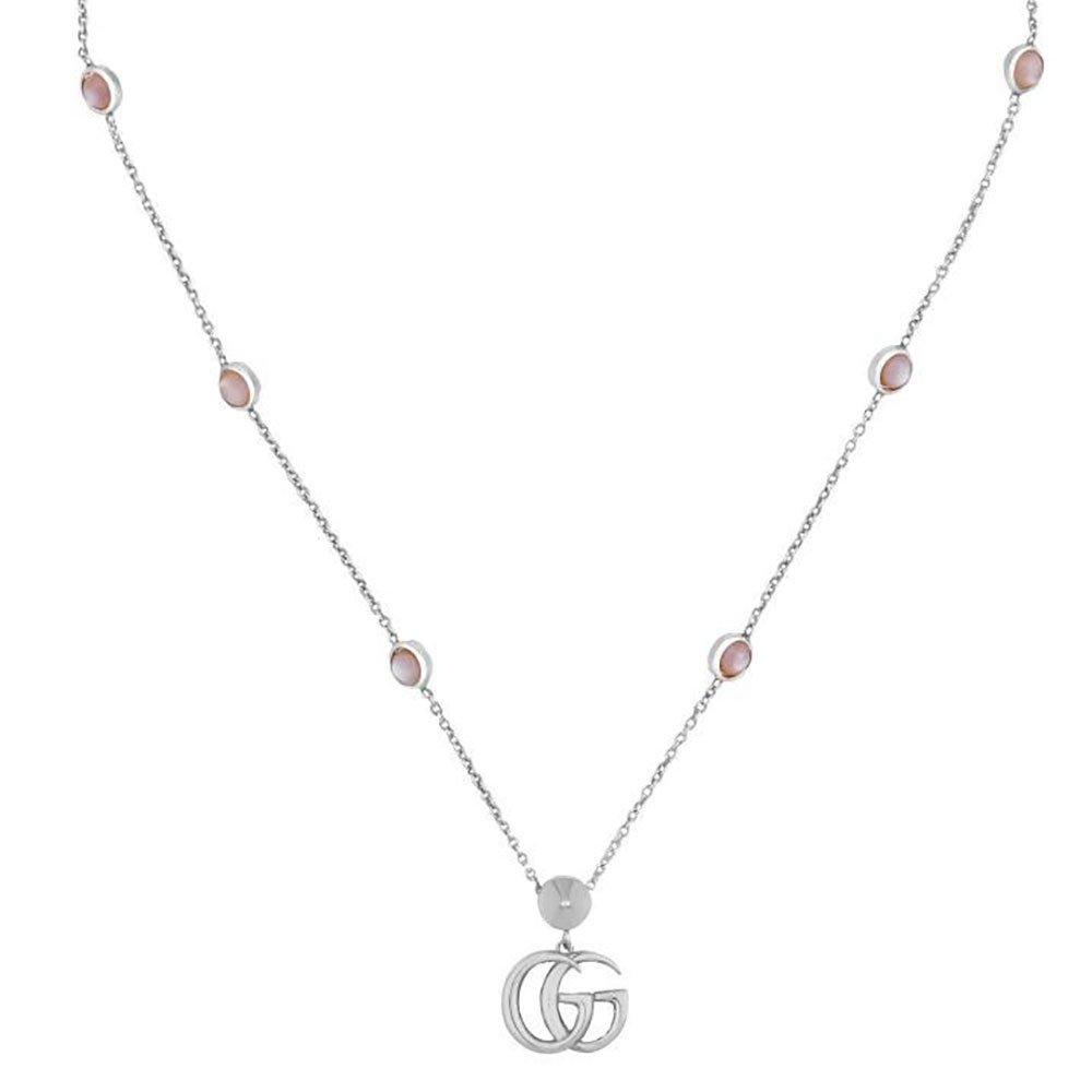 GG Marmont Floral Silver Necklace