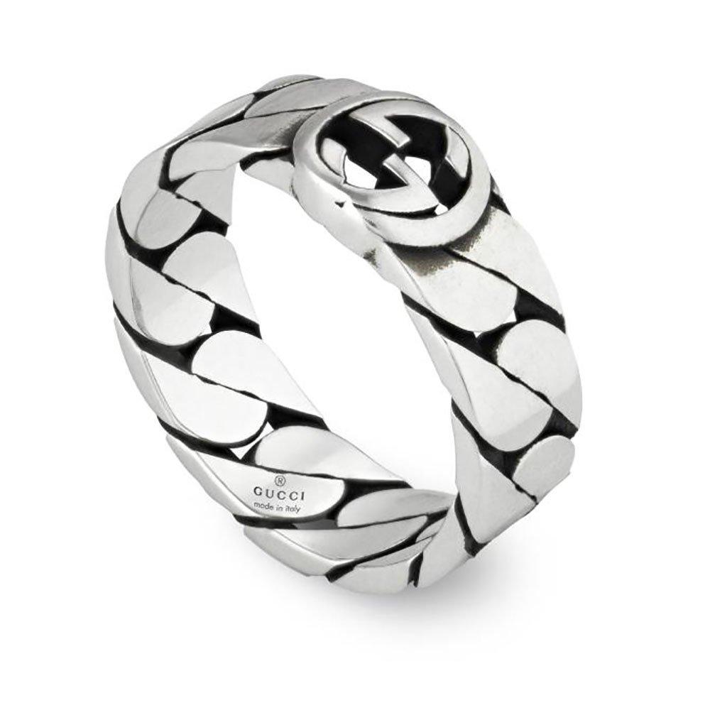 Gucci interlocking ring discount silver