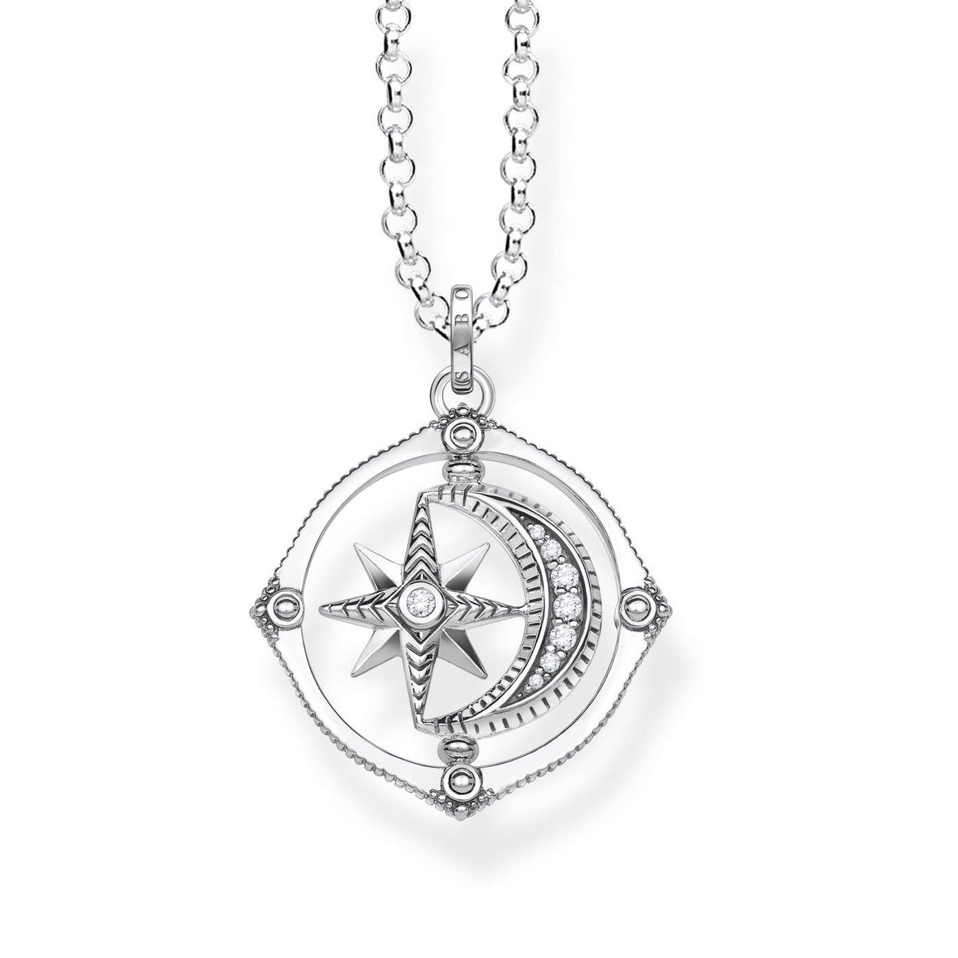 Thomas Sabo Silver Star and Moon Necklace 0126454 Beaverbrooks