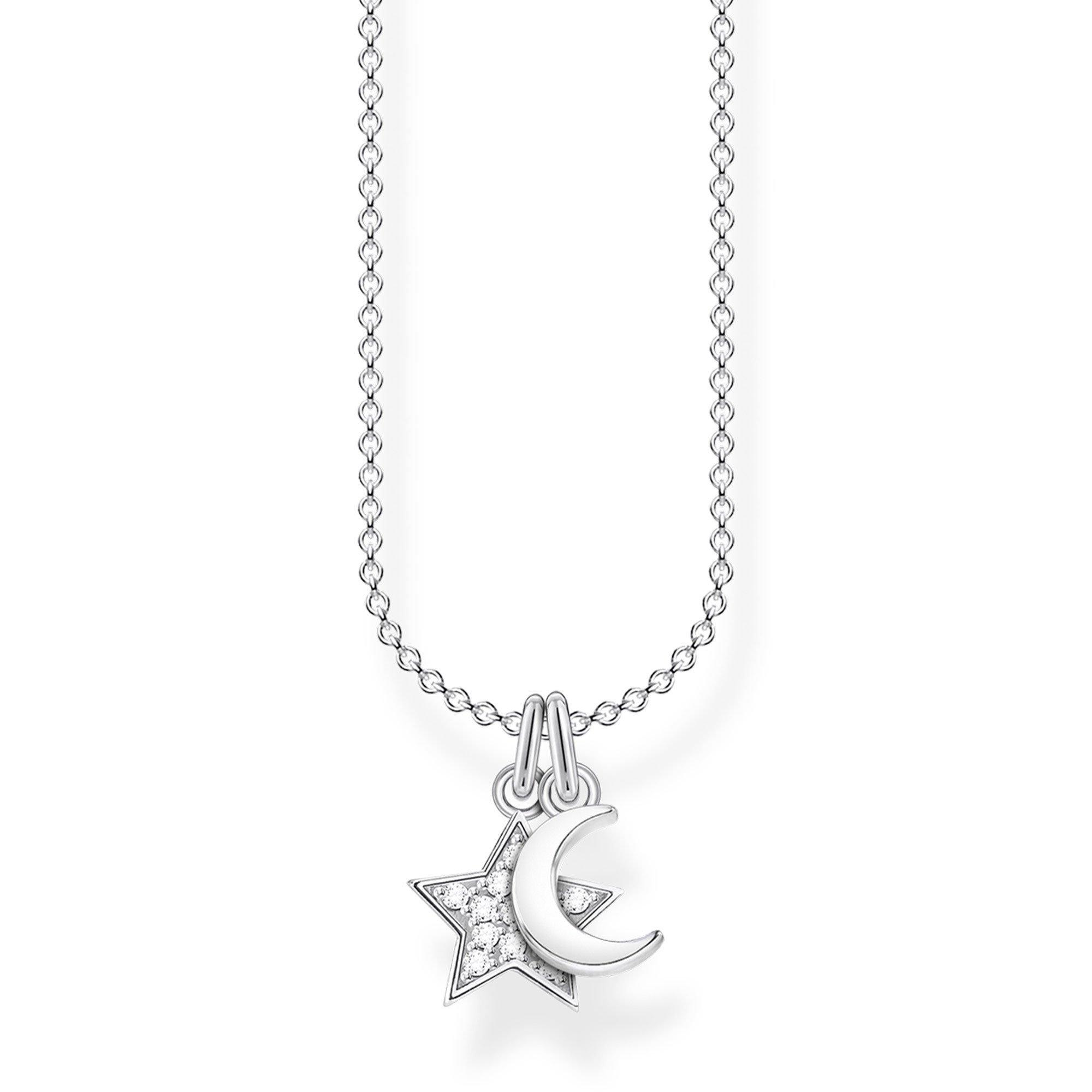 thomas sabo silver star and moon necklace