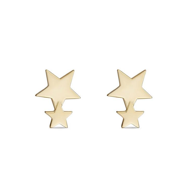 Gold Plated Silver Star Stud Earrings