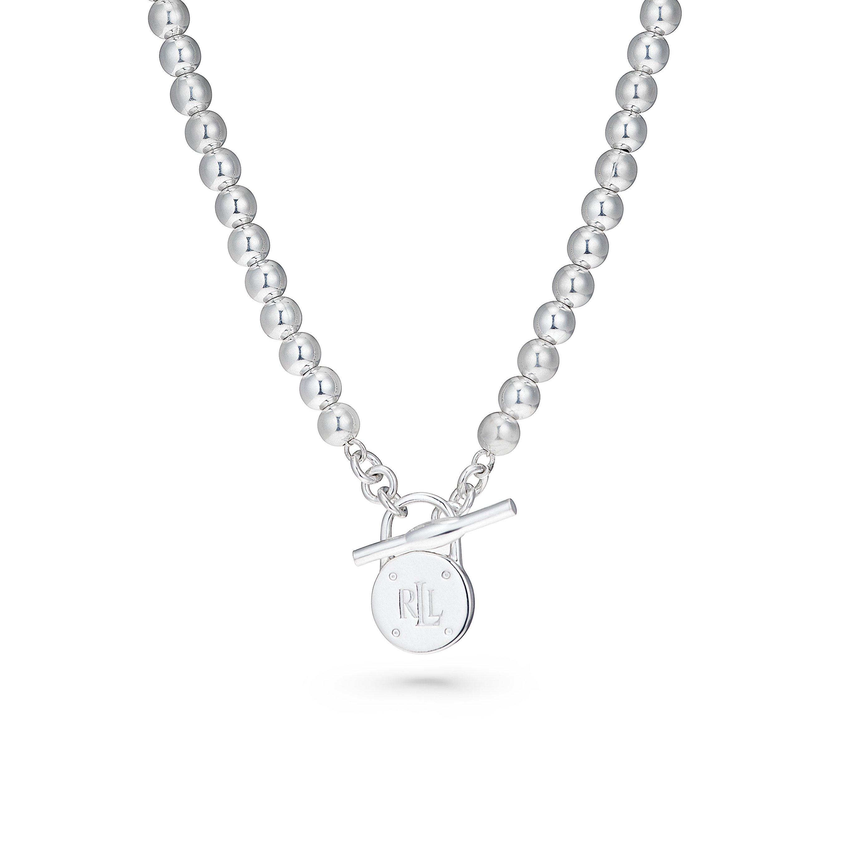 Ralph lauren silver bead necklace best sale