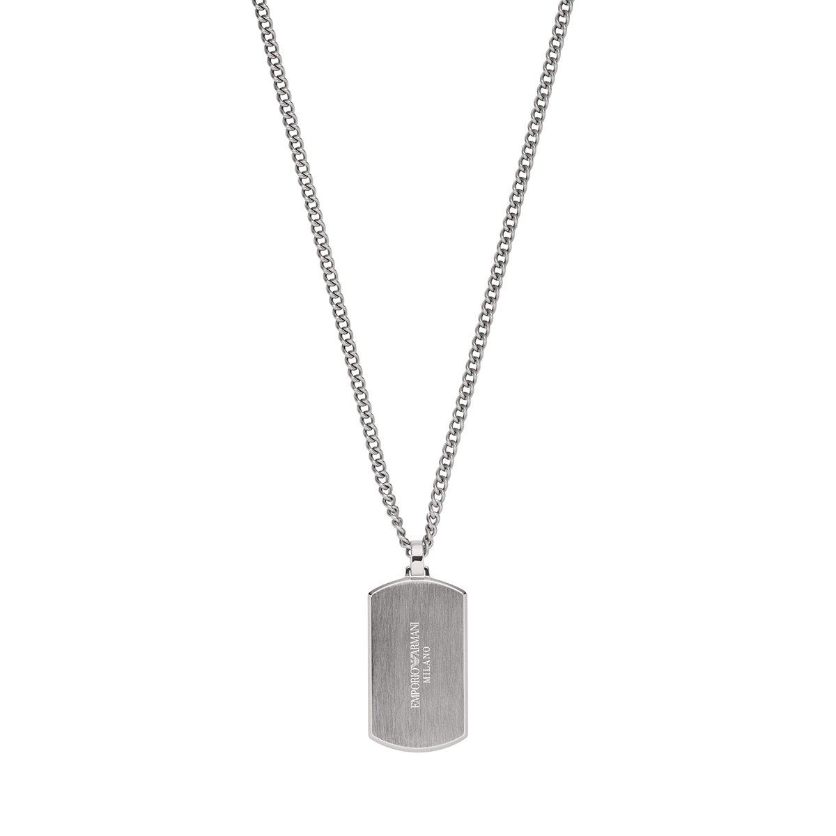 Emporio Armani Dog Tag Men's Pendant | 0127809 | Beaverbrooks the Jewellers