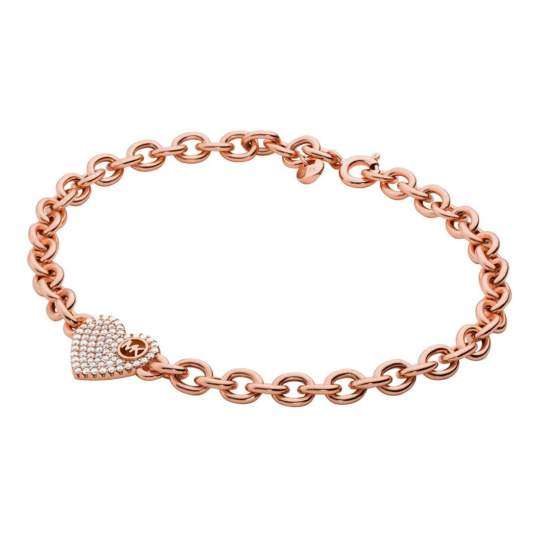 Michael Kors Love Heart Rose Gold Plated Silver Bracelet | 0128141 ...