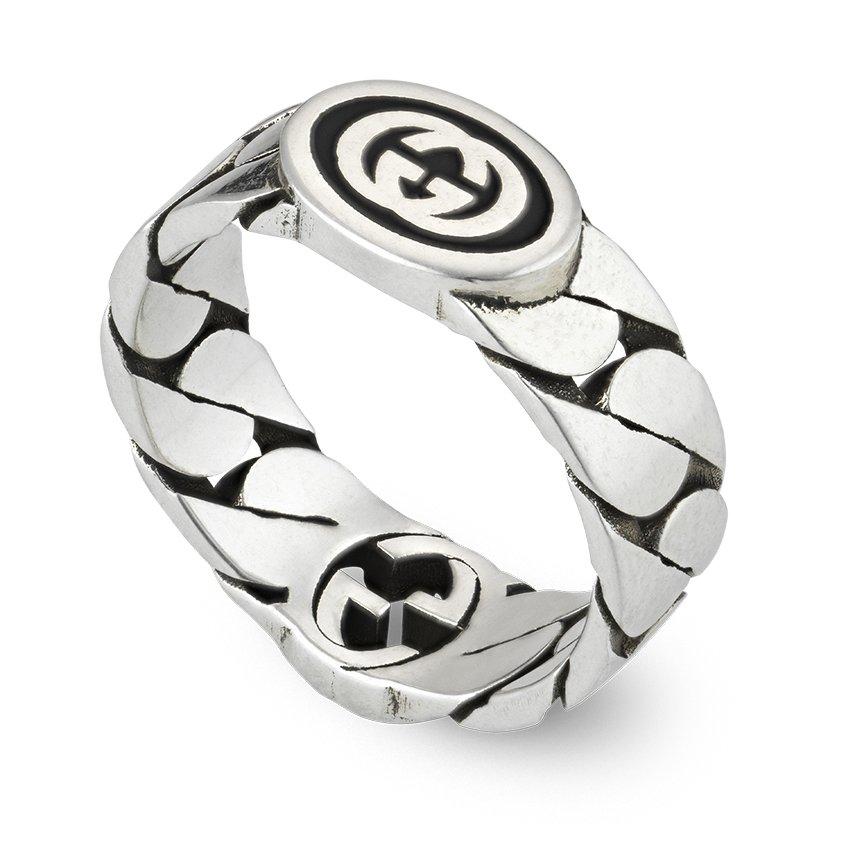 Gucci Interlocking Silver Ring | 0128491 | Beaverbrooks the Jewellers