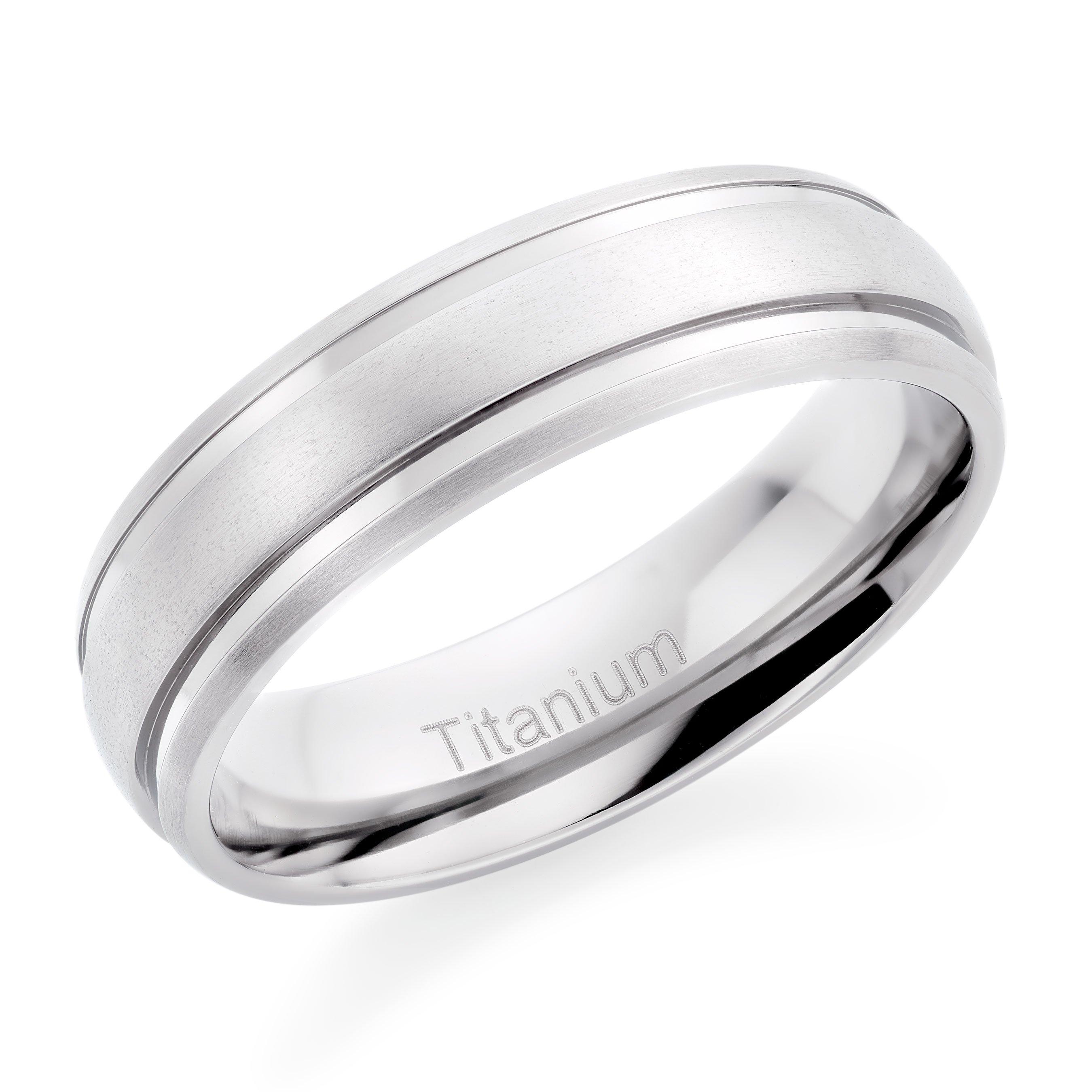 Men's titanium band on sale rings