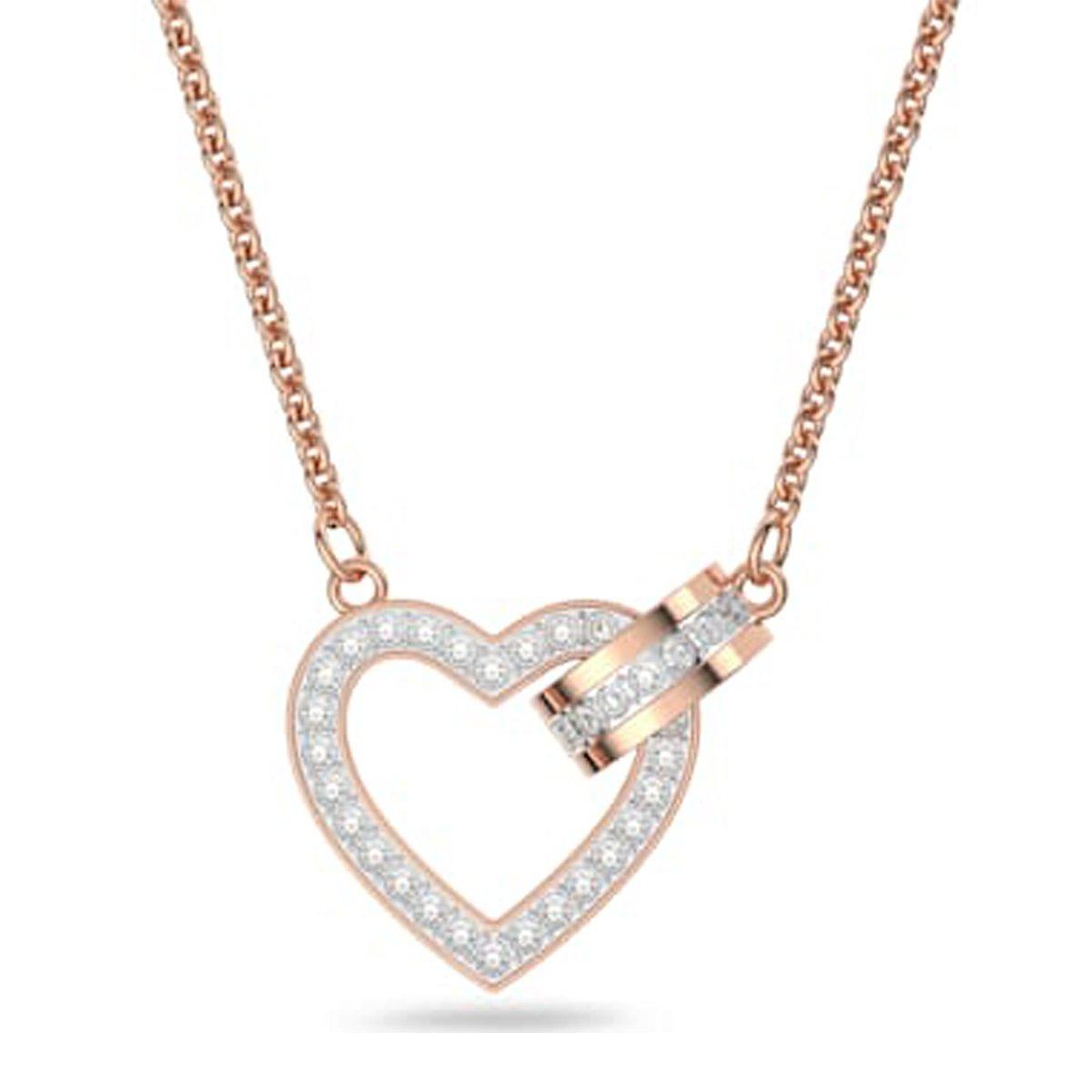 Swarovski Lovely Rose Gold Tone Heart Necklace | 0129796 | Beaverbrooks ...