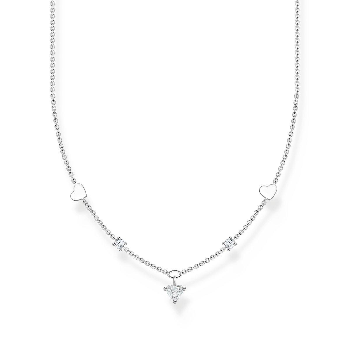 Thomas Sabo Silver Hearts and Crystal Necklace | 0130246 | Beaverbrooks ...