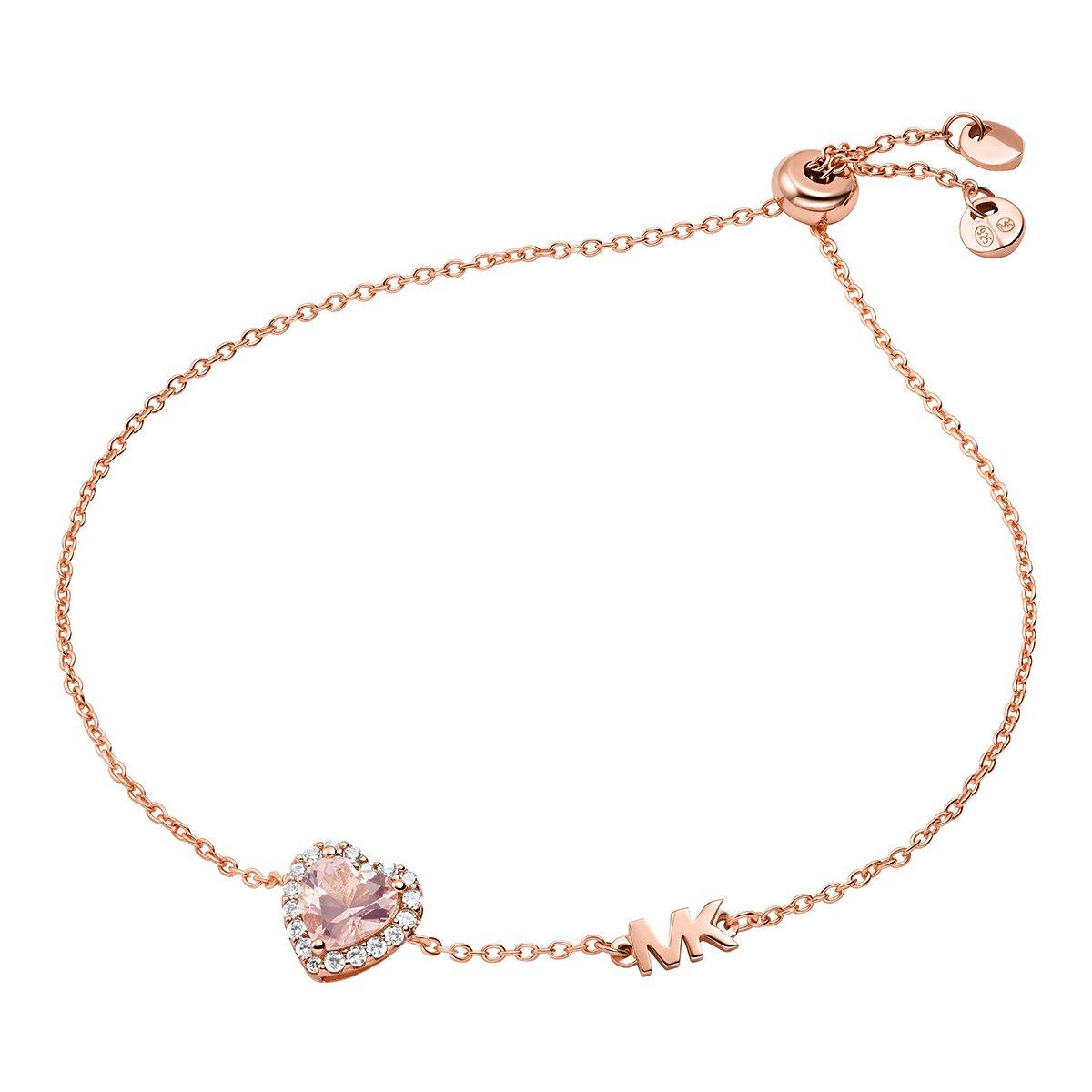 Michael Kors Rose Gold Tone Brilliance Heart Slider Bracelet | 0130422 ...