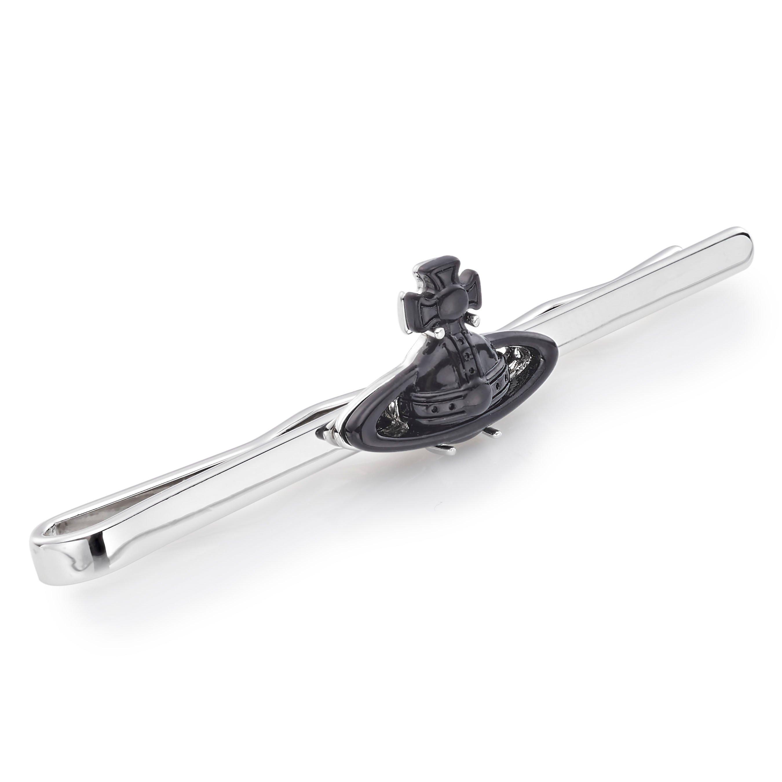 Vivienne Westwood White Metal Black Suzon Tie Clip | 0130520 | Beaverbrooks  the Jewellers