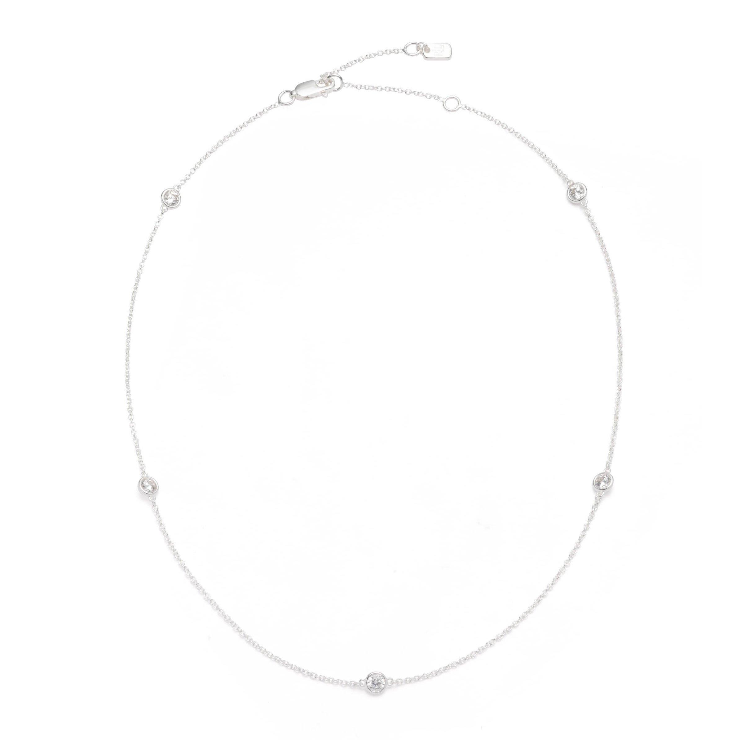 Lauren Ralph Lauren Silver Cubic Zirconia Collar LRL Necklace | 0130731 ...