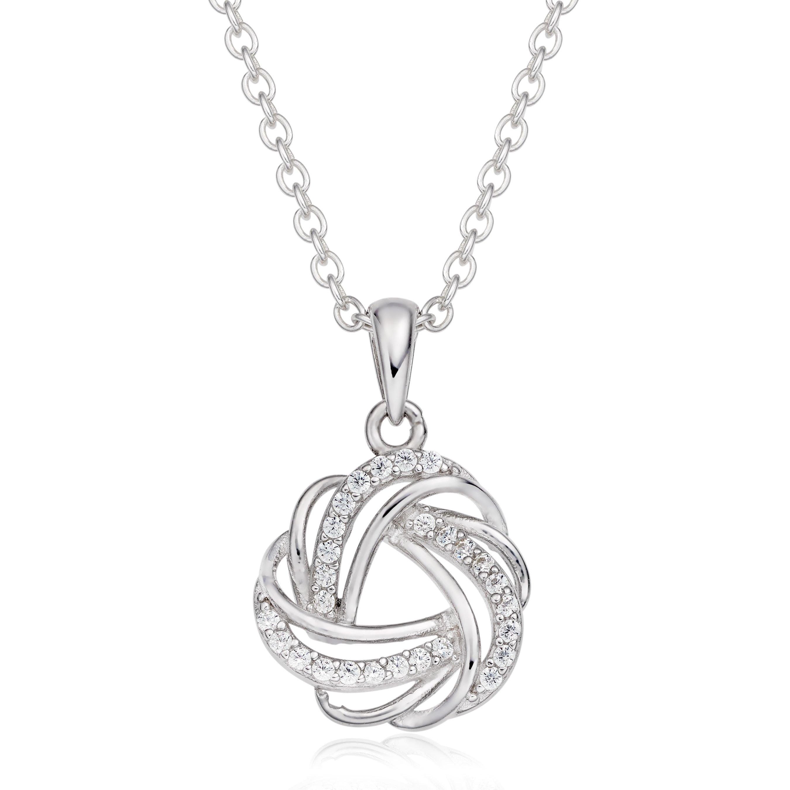 Silver love knot on sale necklace