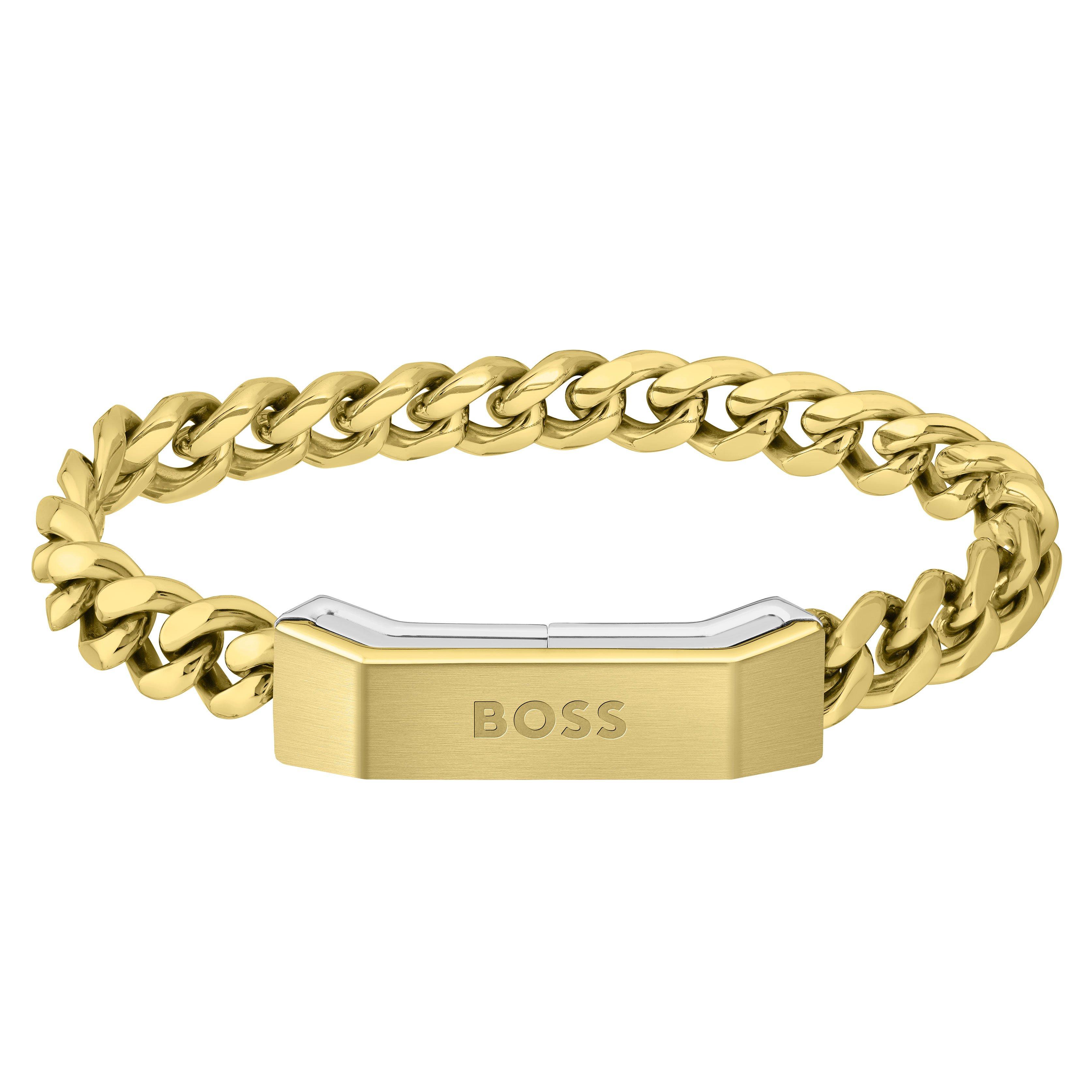 boss yellow gold tone men’s bracelet