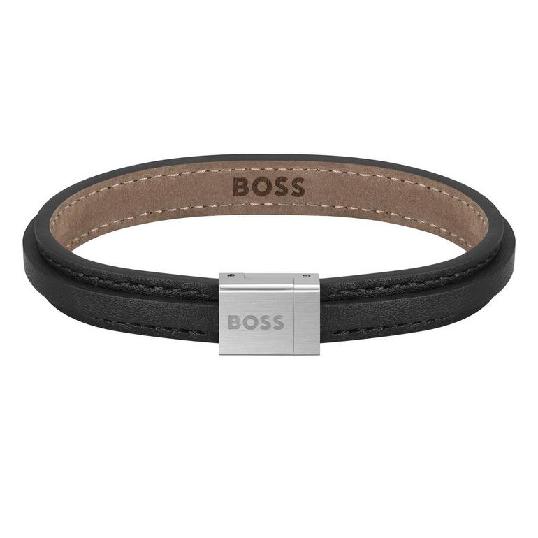 BOSS Black Leather Men’s Bracelet