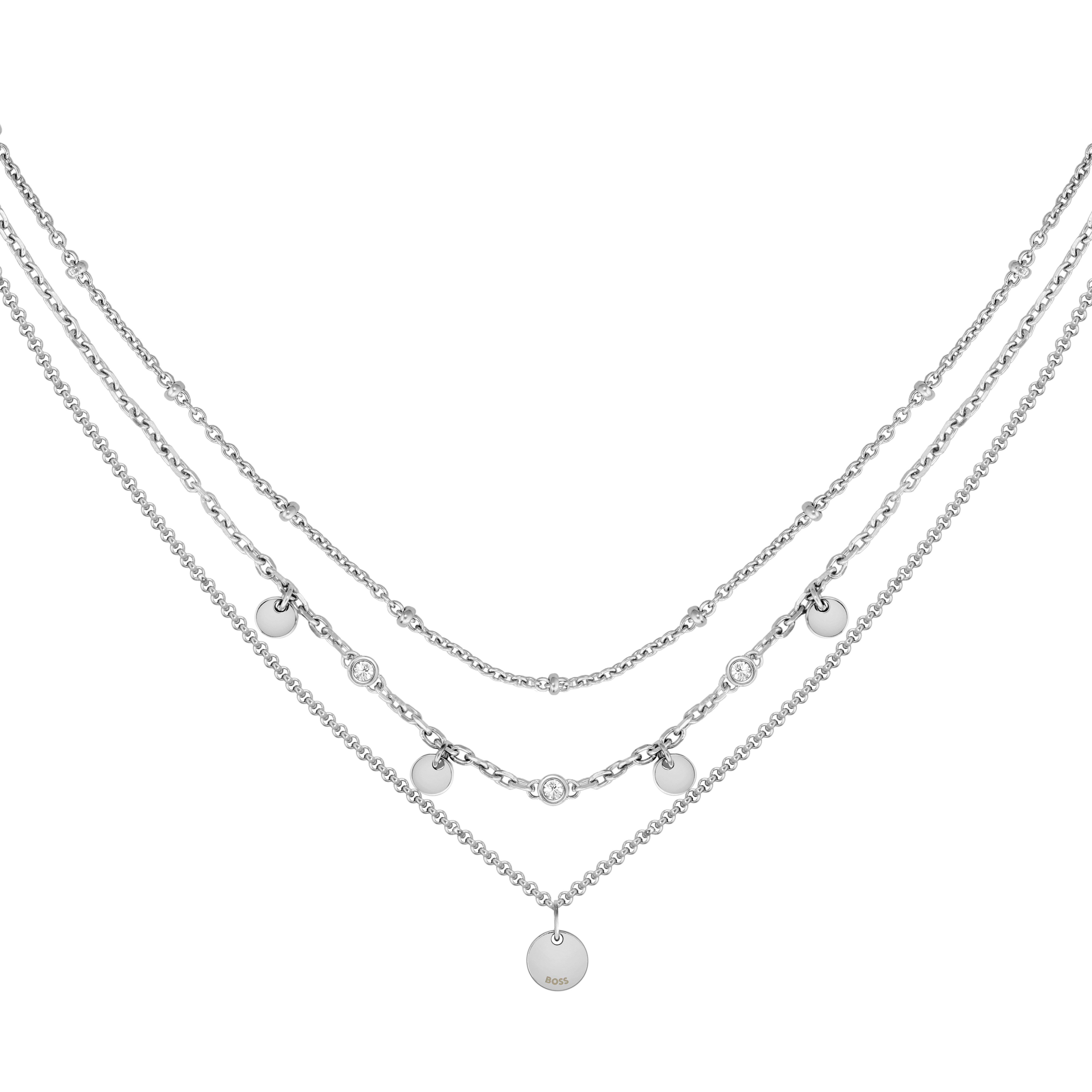 BOSS Iris Stainless Steel Triple Layered Necklace | 0131821 ...
