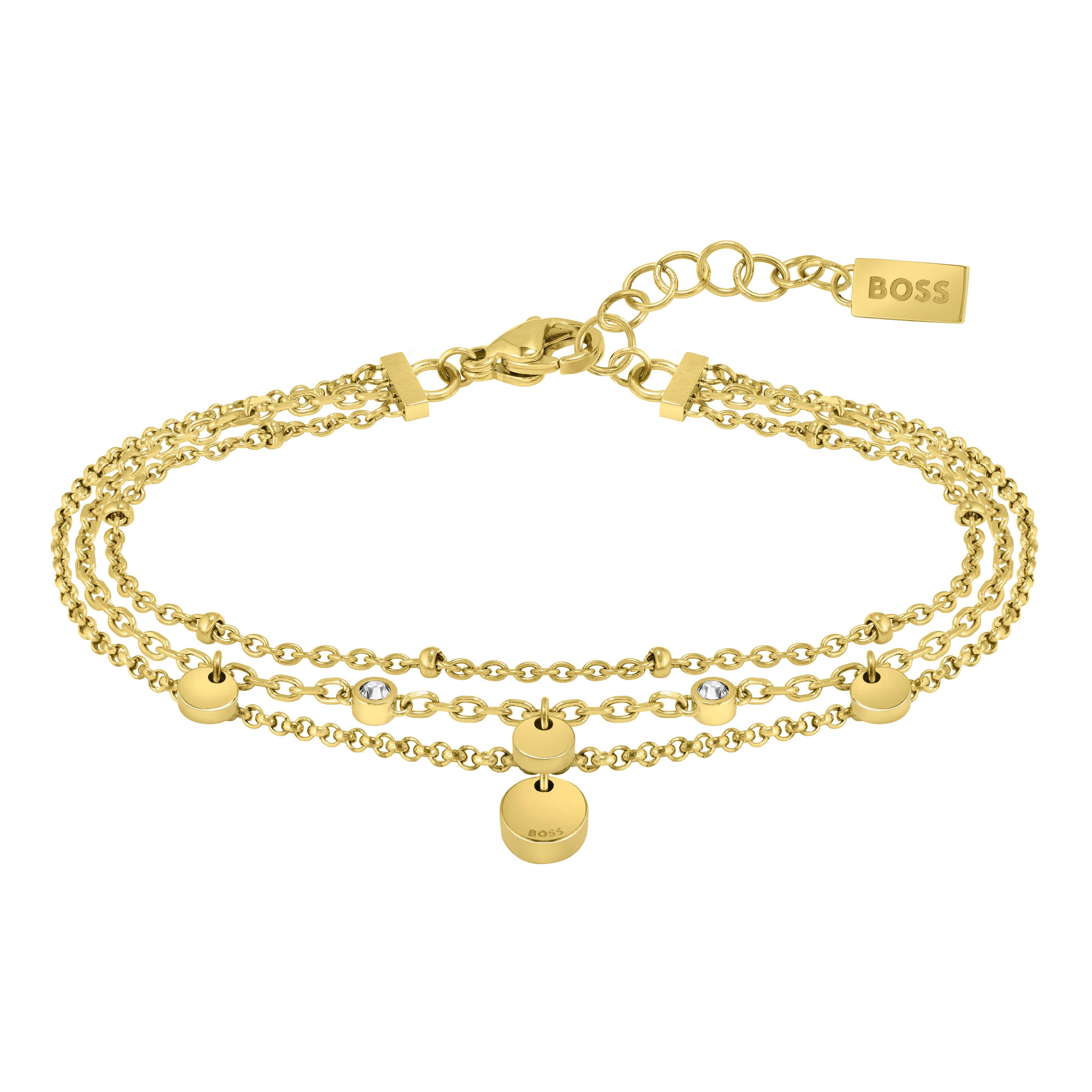 BOSS Gold Tone Triple Ladies Bracelet 0131827 Beaverbrooks the