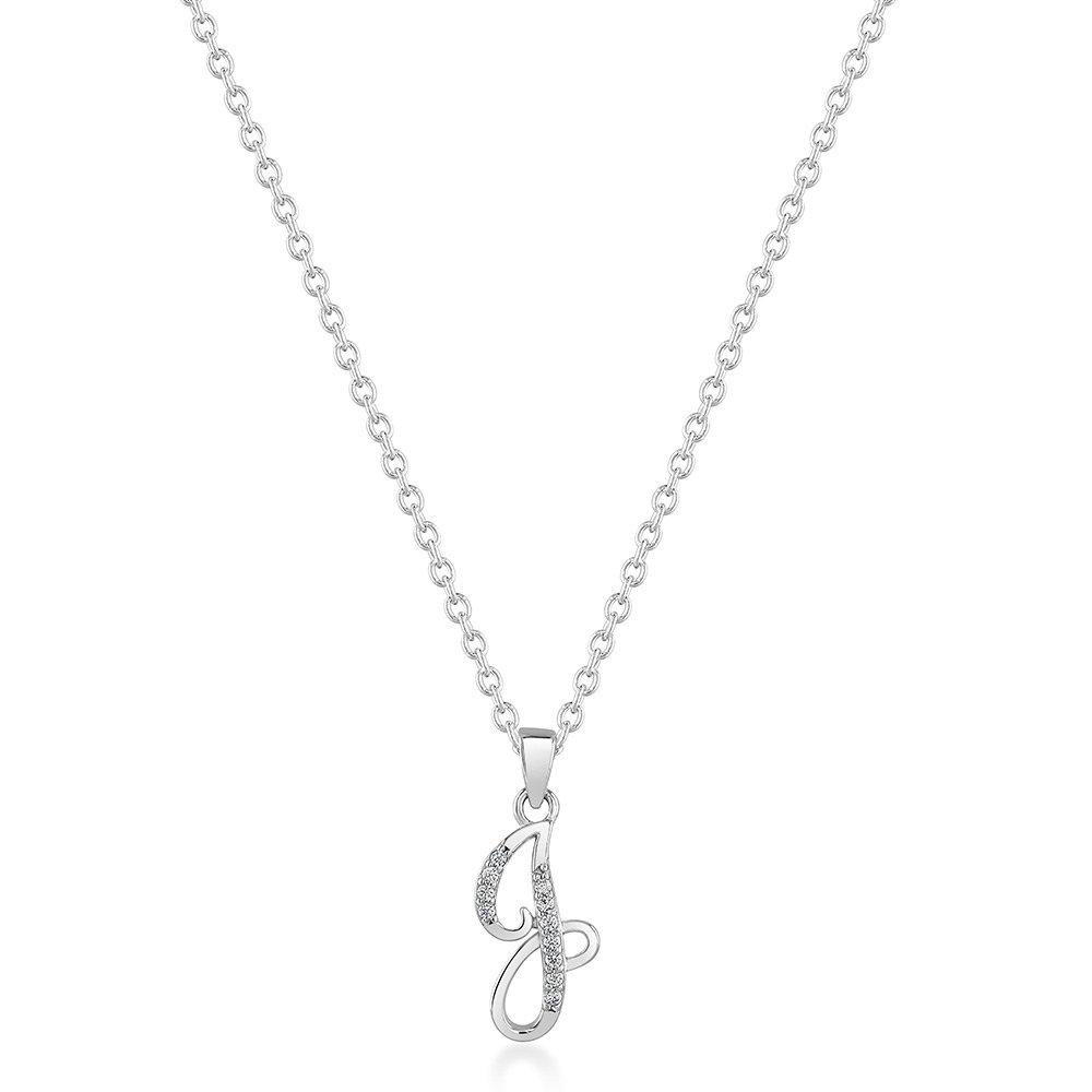 Initial j hot sale necklace silver