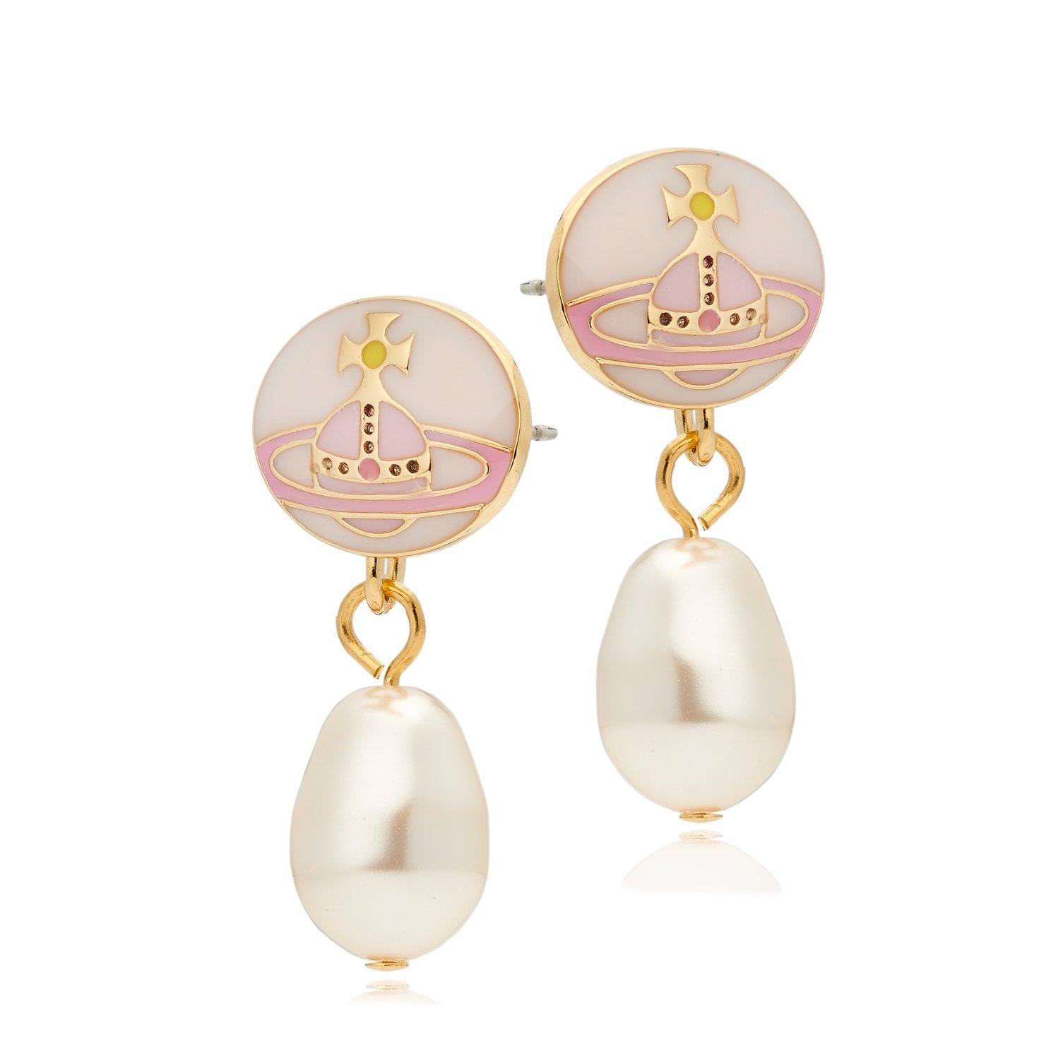 Pearl drop deals earrings vivienne westwood