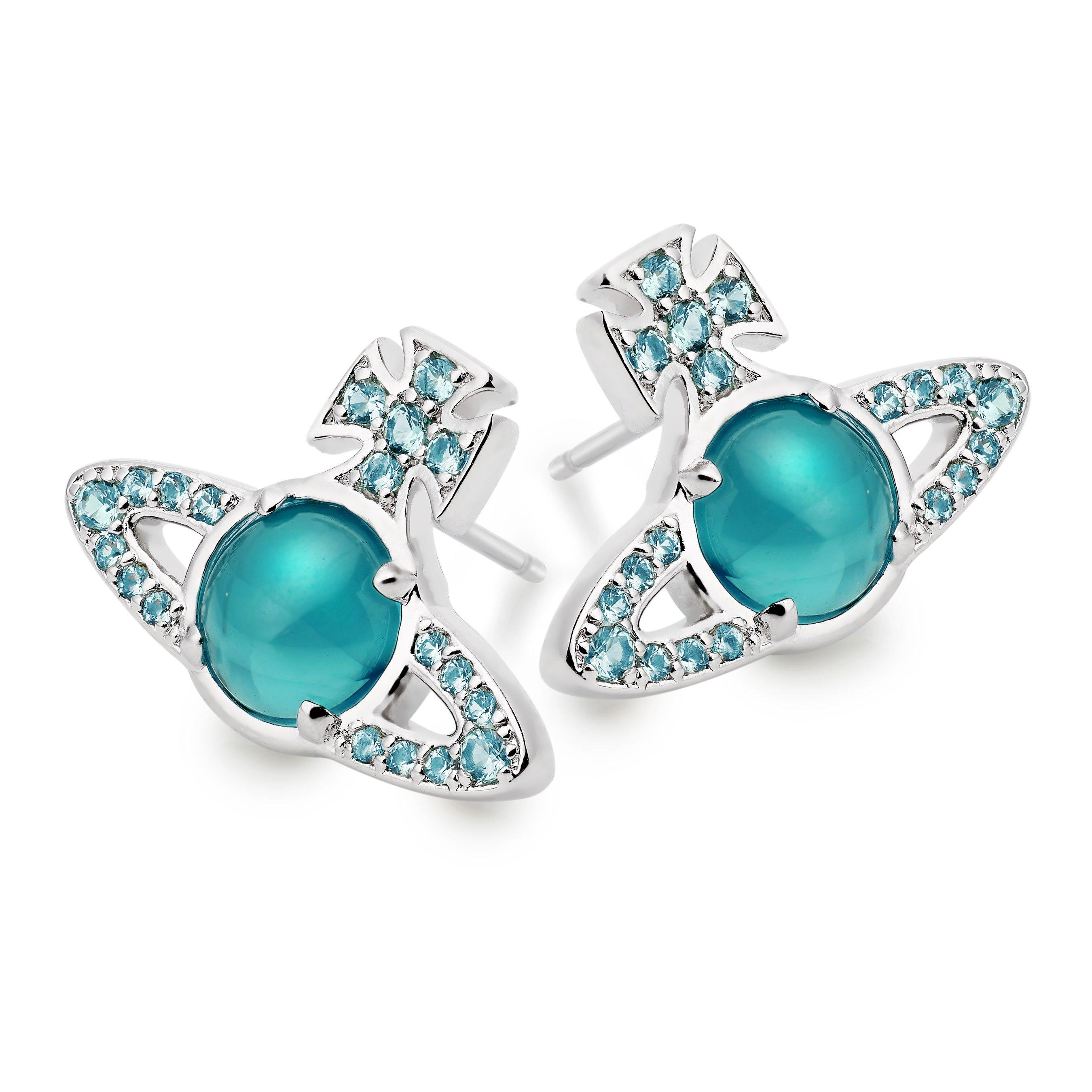 Vivienne Westwood Petulla Turquoise Cubic Zirconia Earrings