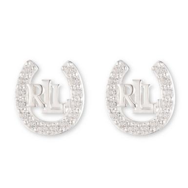 Lauren Ralph Lauren Horseshoe Silver Cubic Zirconia Earrings