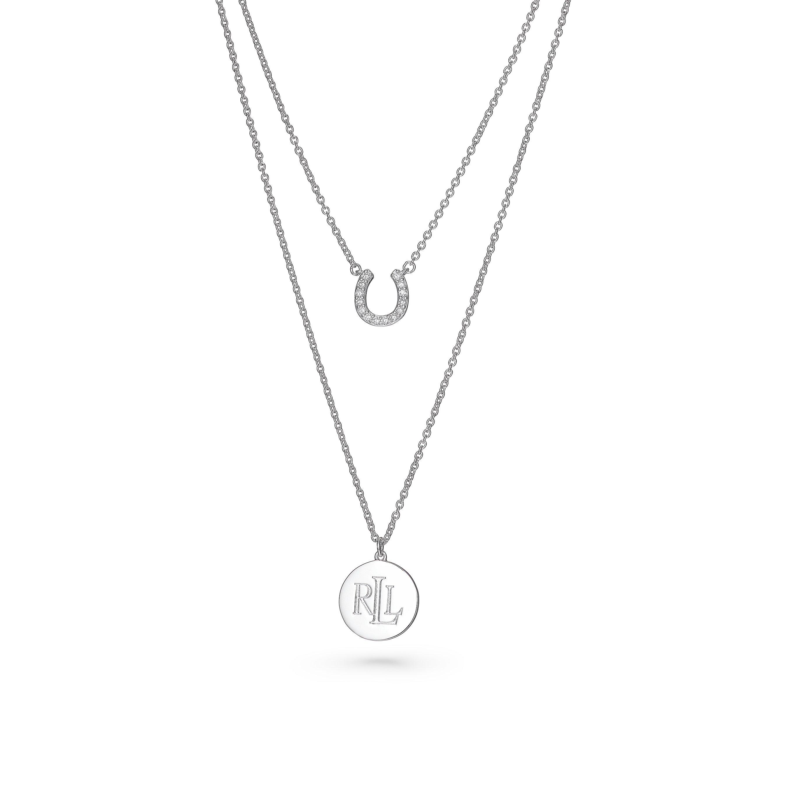 Lauren Ralph Lauren Horseshoe Silver Double Necklace | 0133284 ...