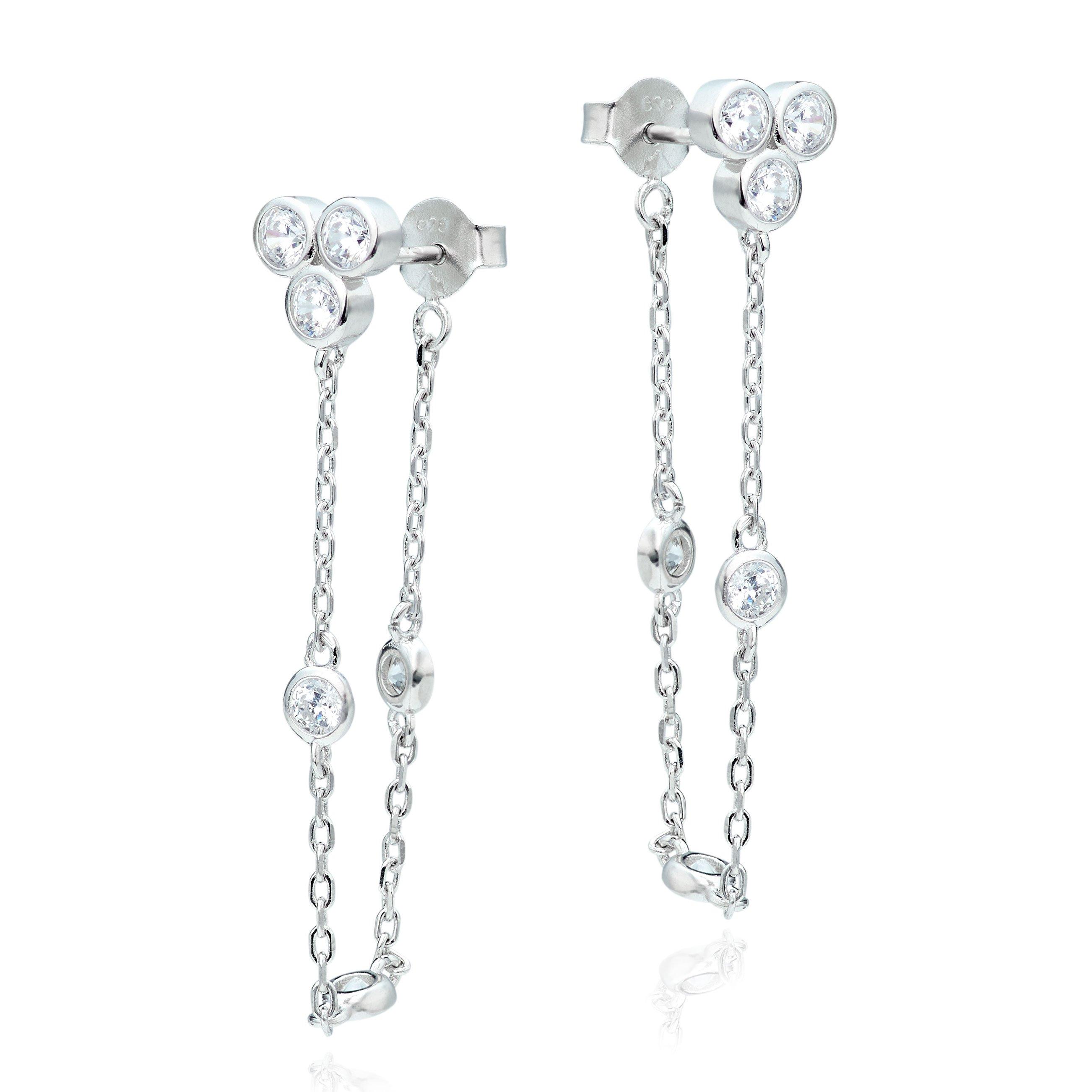 Silver Cubic Zirconia Drop Earrings | 0133909 | Beaverbrooks the Jewellers