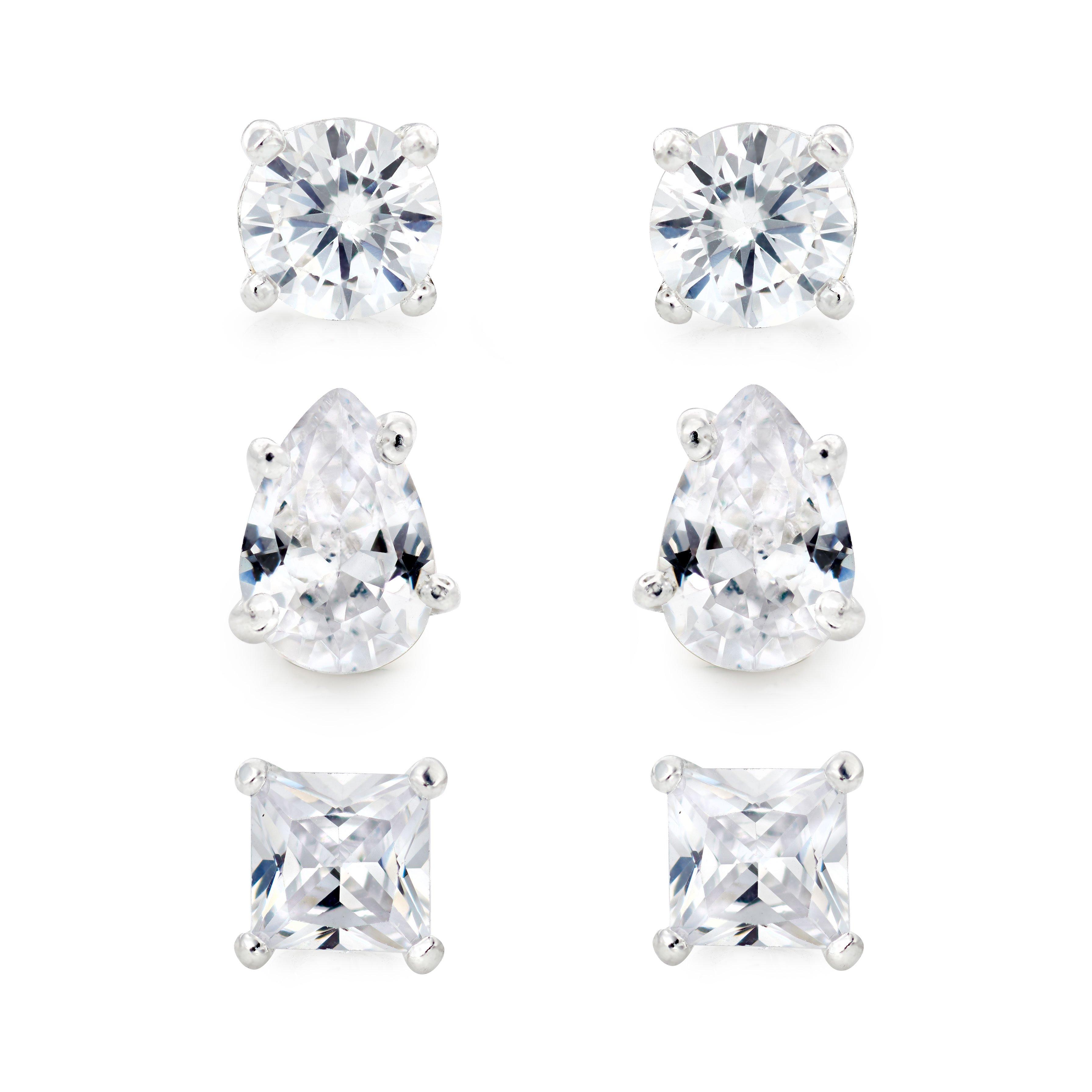 Beaverbrooks silver cubic sales zirconia stud earrings