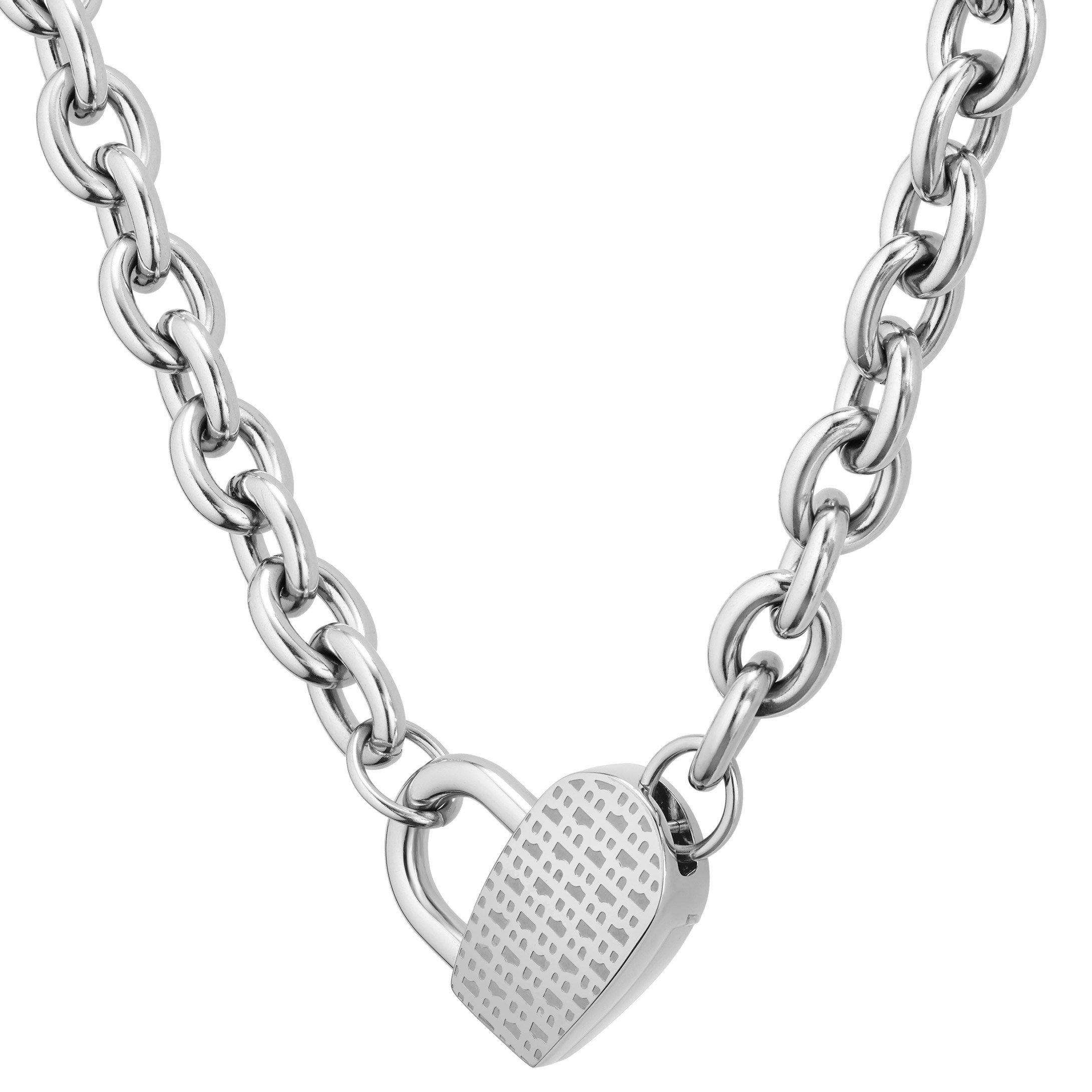 Stainless steel diamond on sale necklace