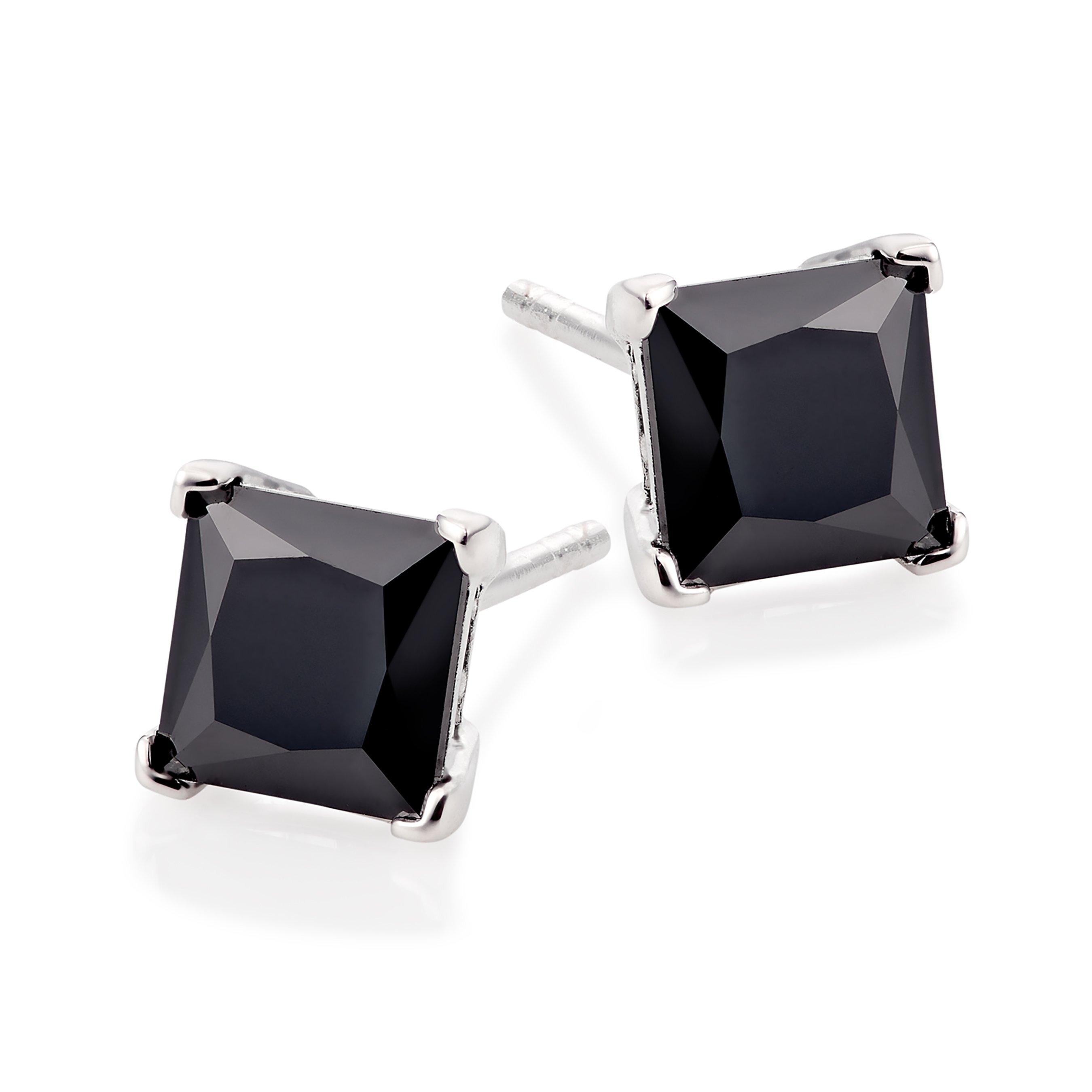 Black Cubic Zirconia Stud Earrings